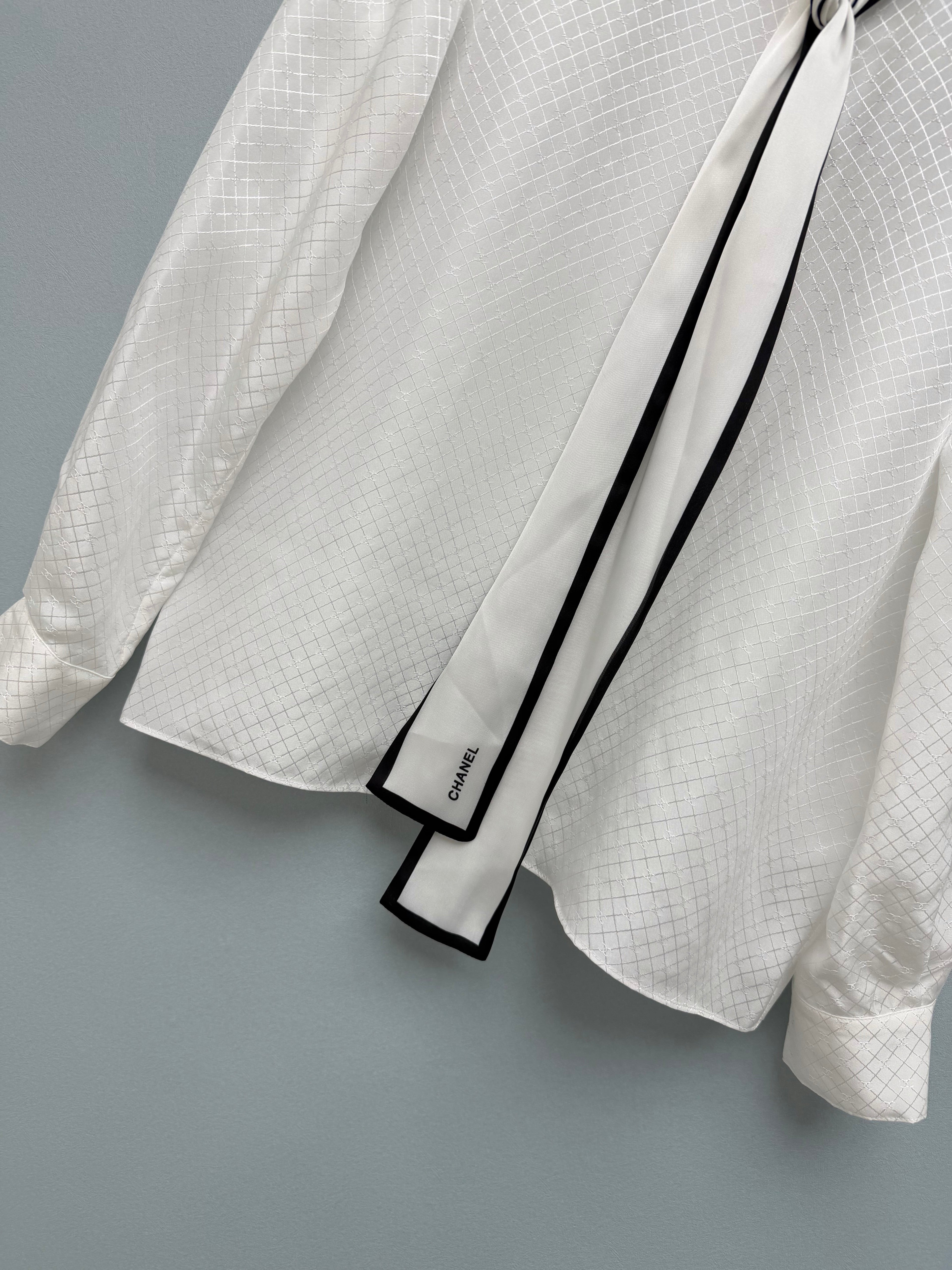 Diamond Jacquard Silk Blouse