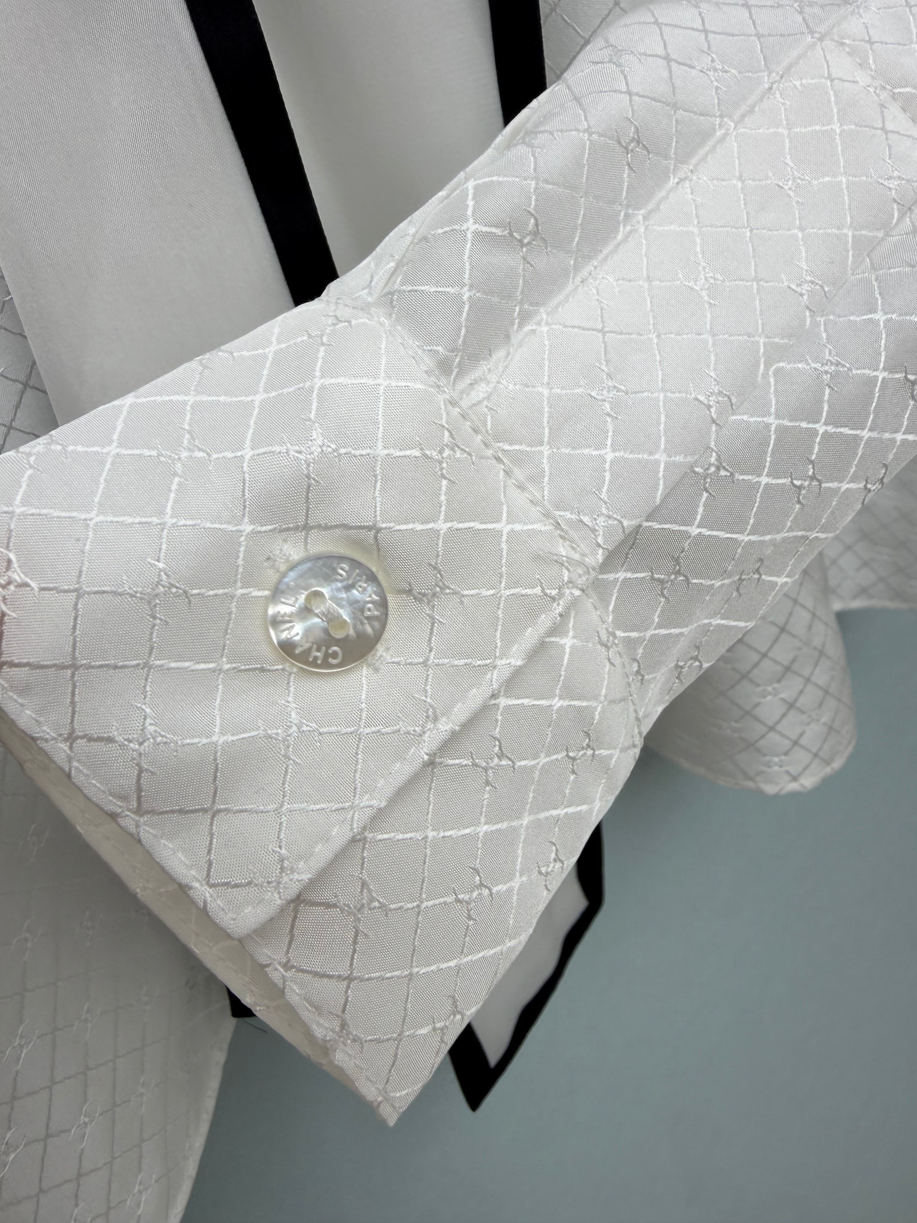 Diamond Jacquard Silk Blouse