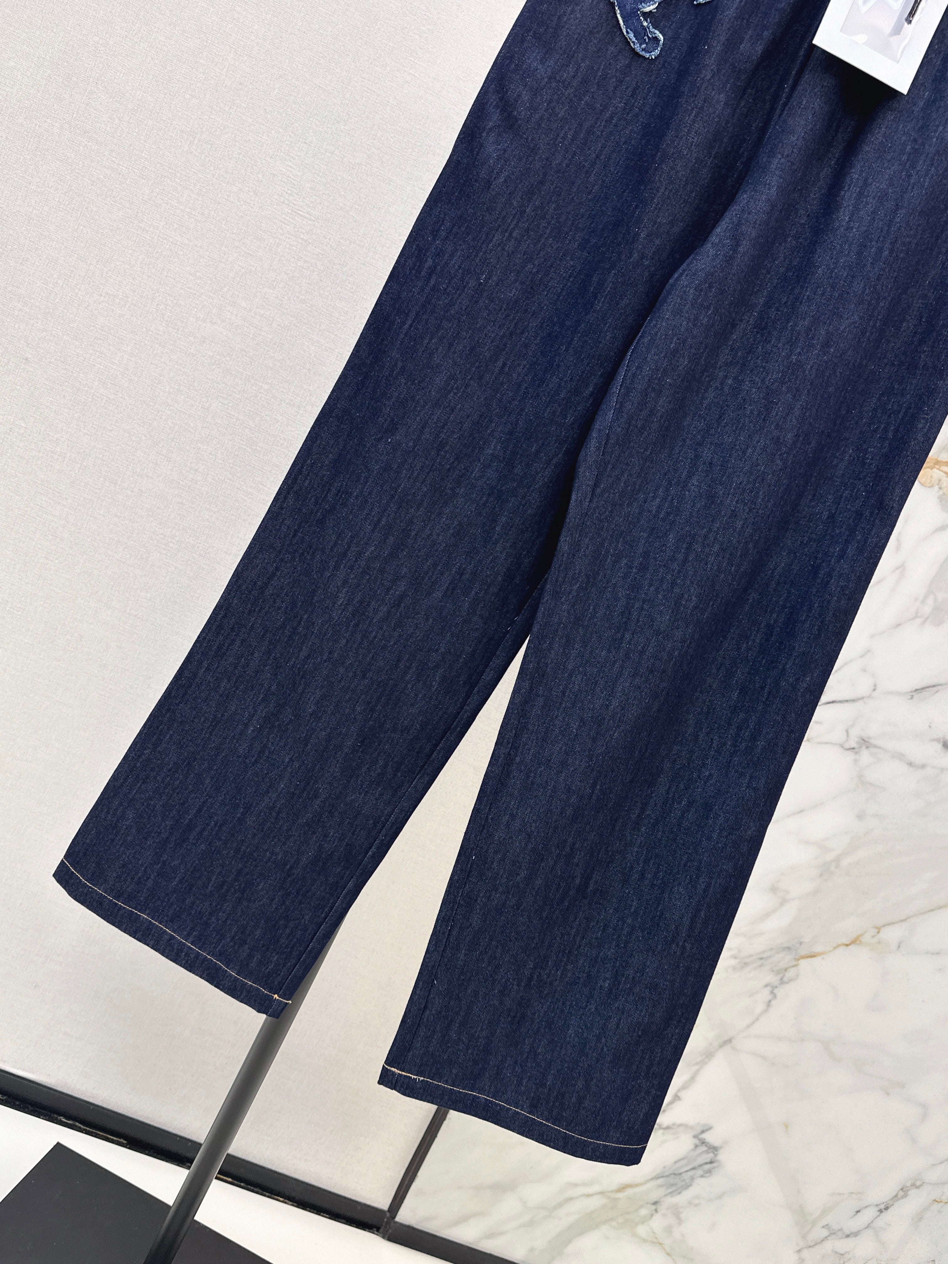 Raw-Denim Wide-Leg Jeans with Elastic Waist