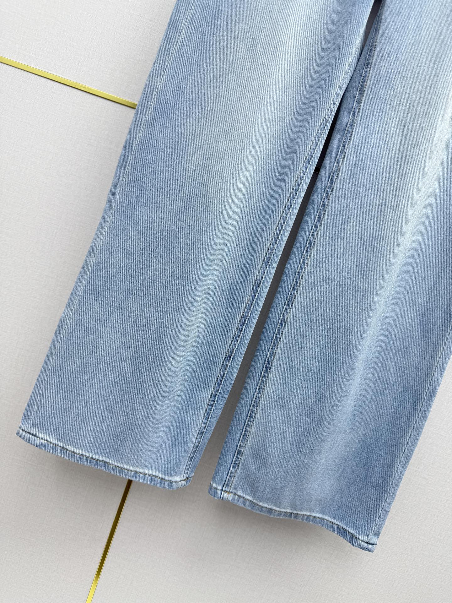 Straight-leg denim trousers