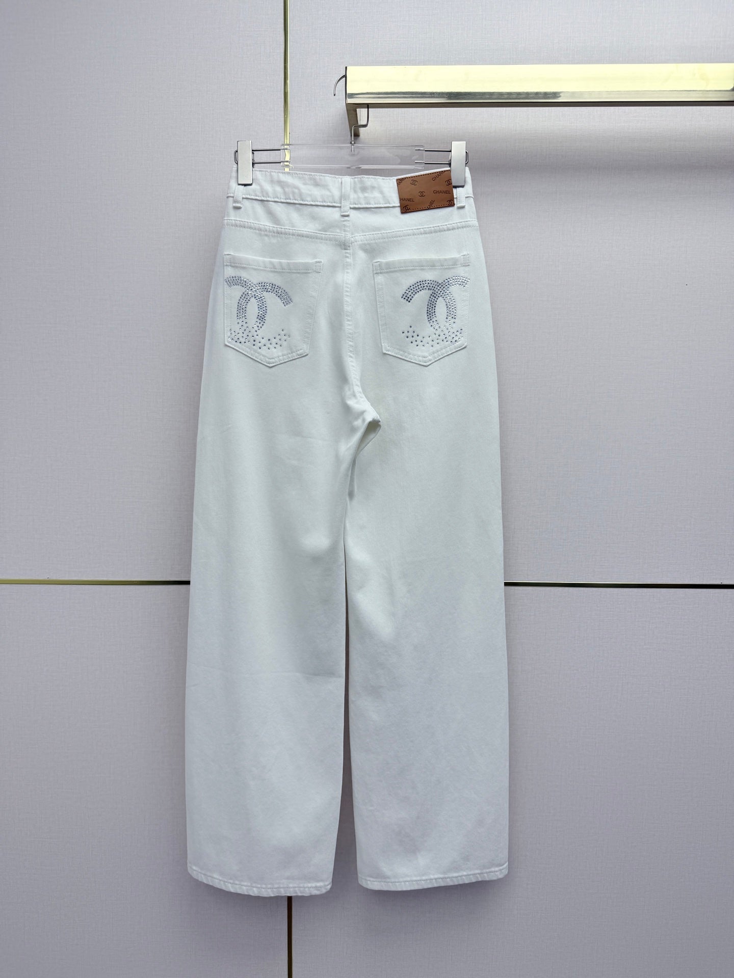Straight-leg denim trousers