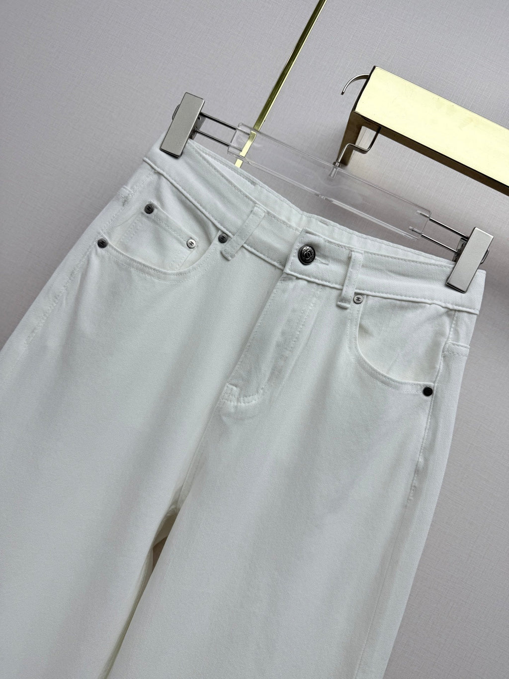 Straight-leg denim trousers