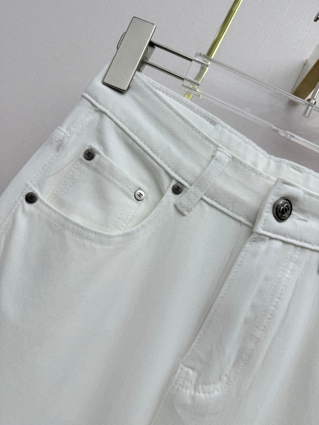 Straight-leg denim trousers