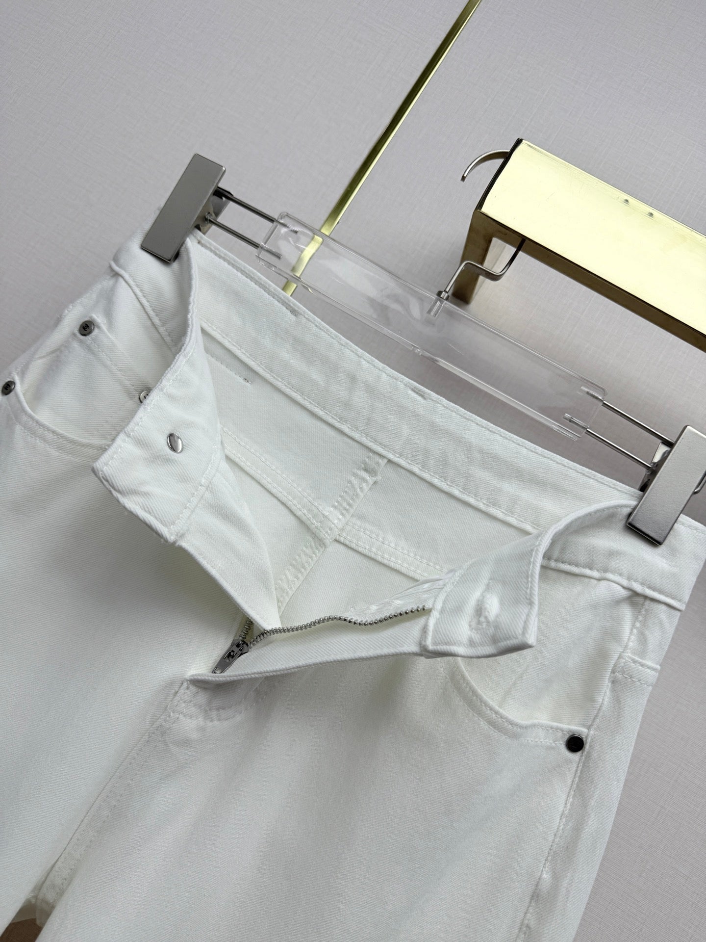 Straight-leg denim trousers
