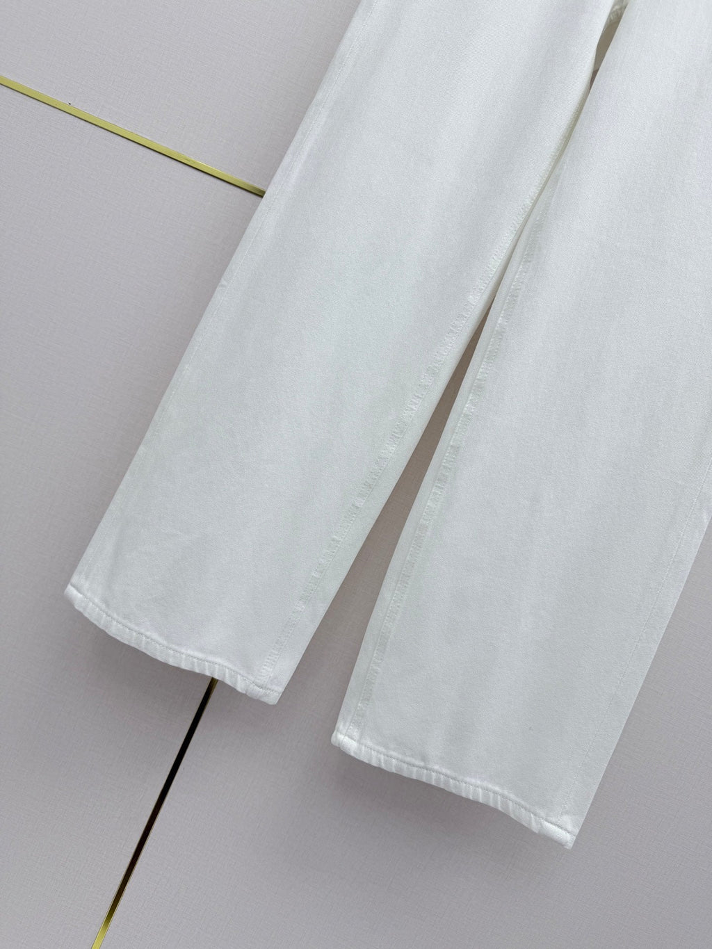 Straight-leg denim trousers