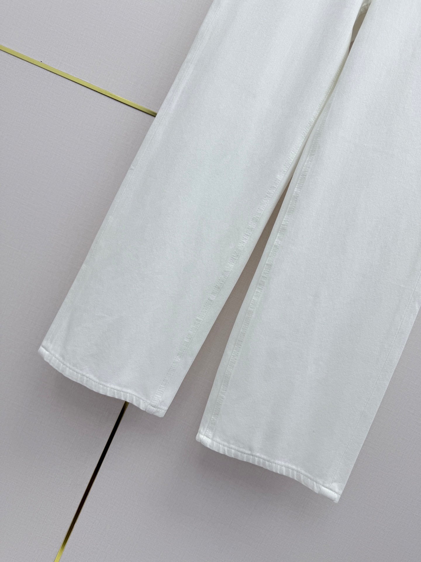 Straight-leg denim trousers