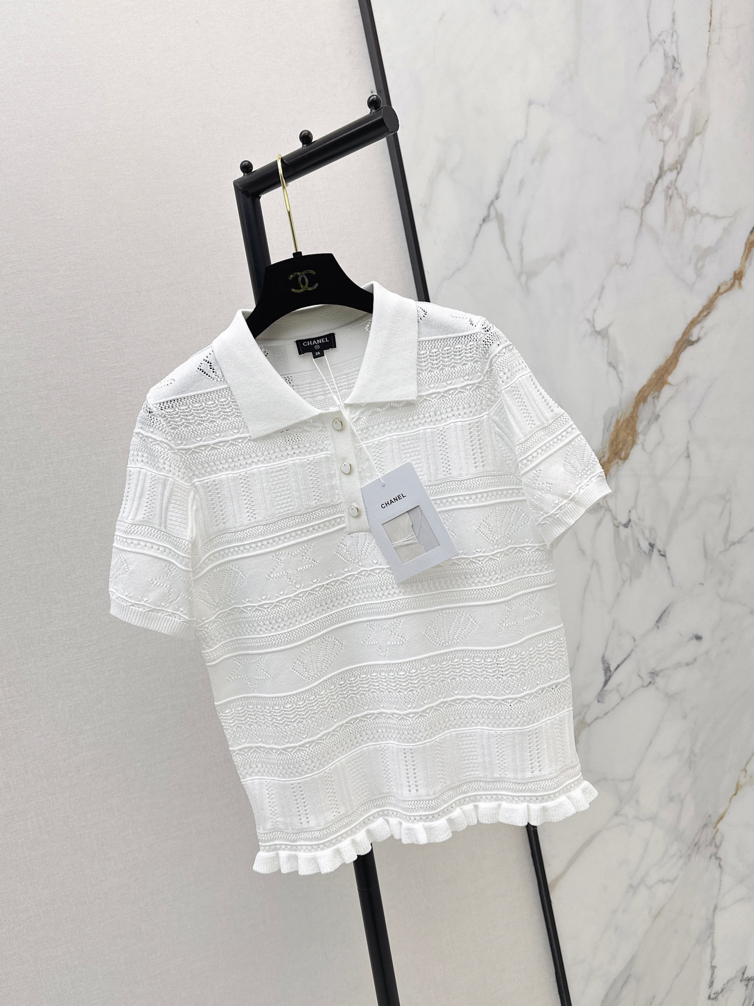 Knitted Short-Sleeve Top