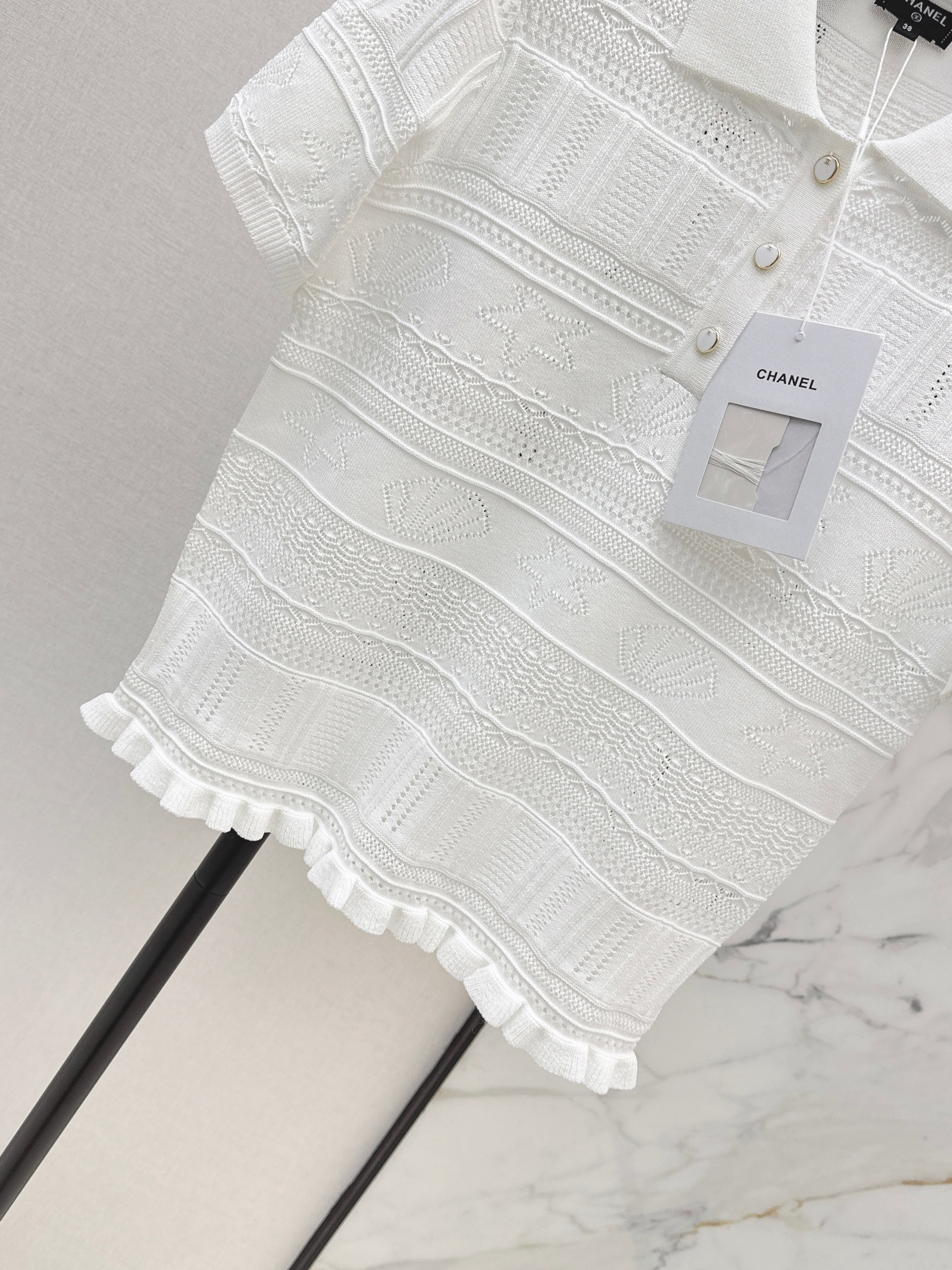 Knitted Short-Sleeve Top