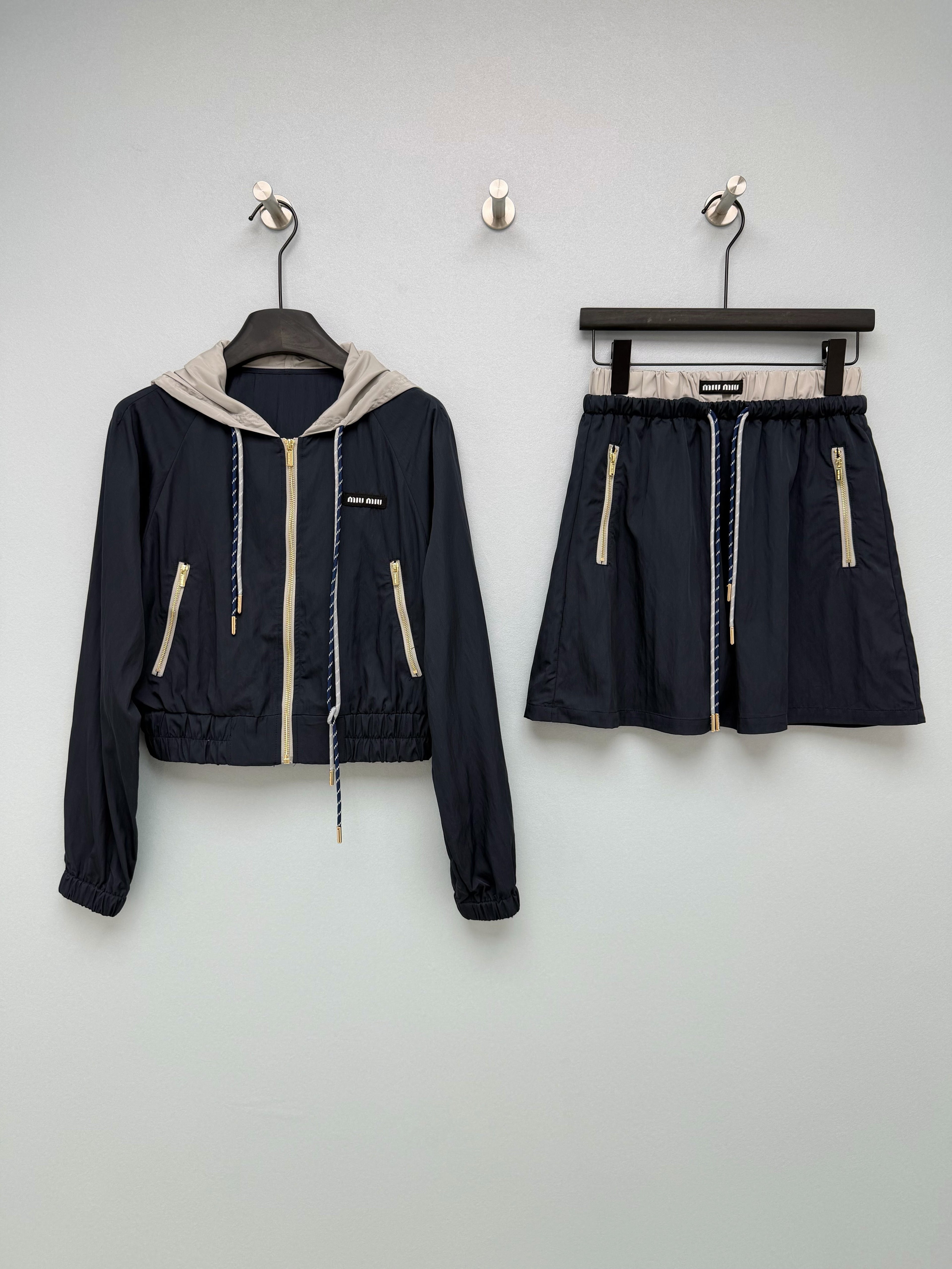 Lightweight Windbreaker Jacket &amp; Skirt Set
