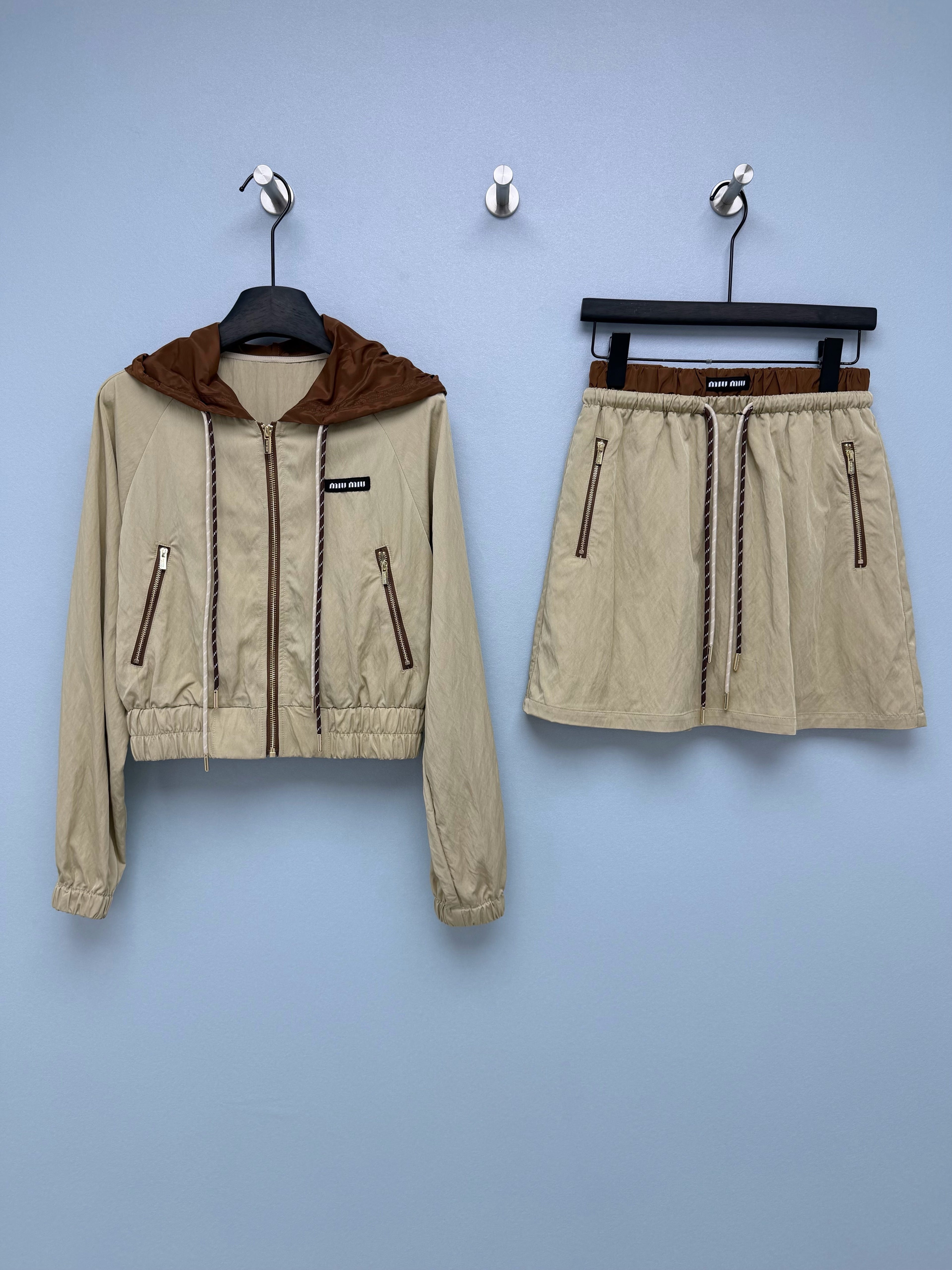 Lightweight Windbreaker Jacket &amp; Skirt Set