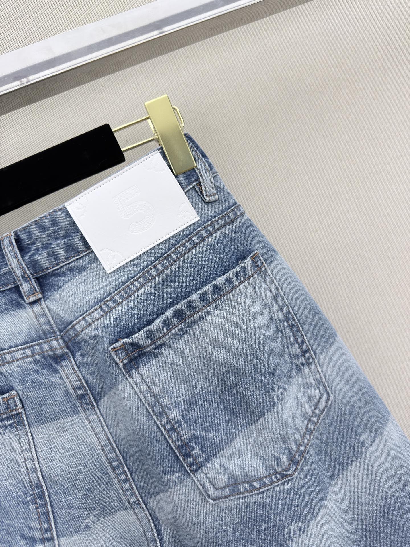 Logo-Striped Wide-Leg Denim Pants