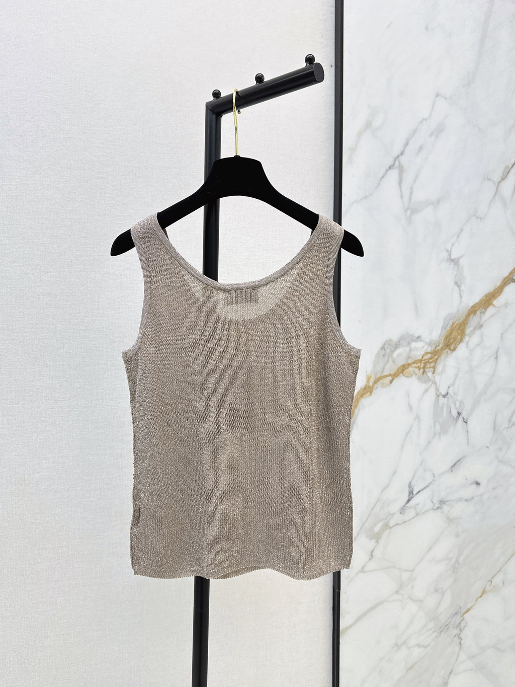Rhinestone-Embellished Knit Vest