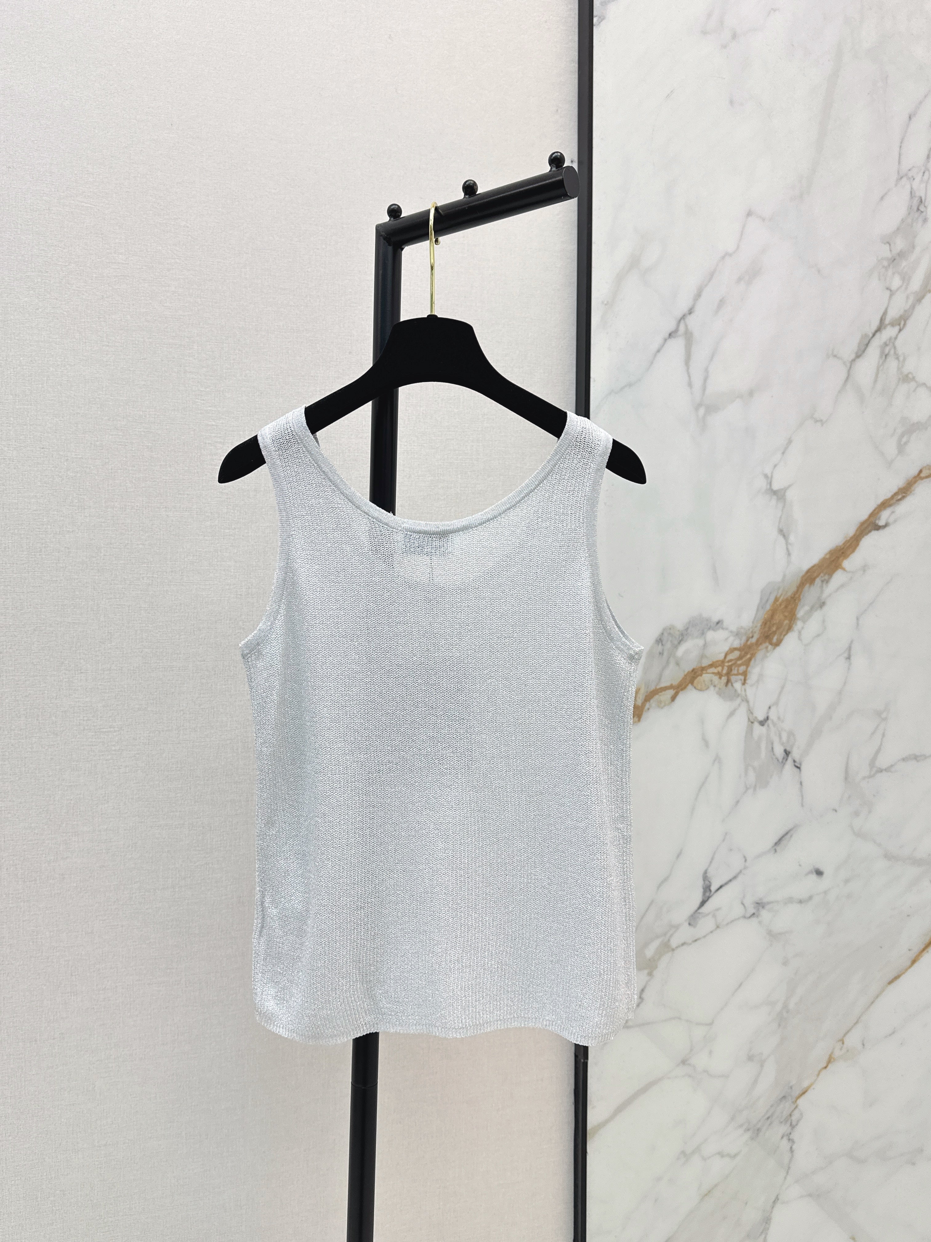 Rhinestone-Embellished Knit Vest