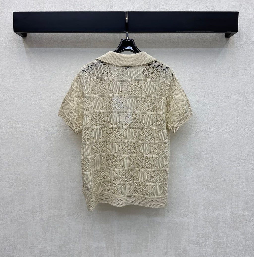 Short-Sleeve Knitted Polo