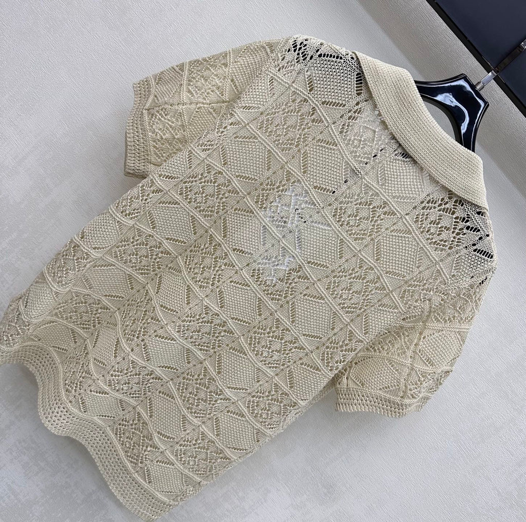 Short-Sleeve Knitted Polo
