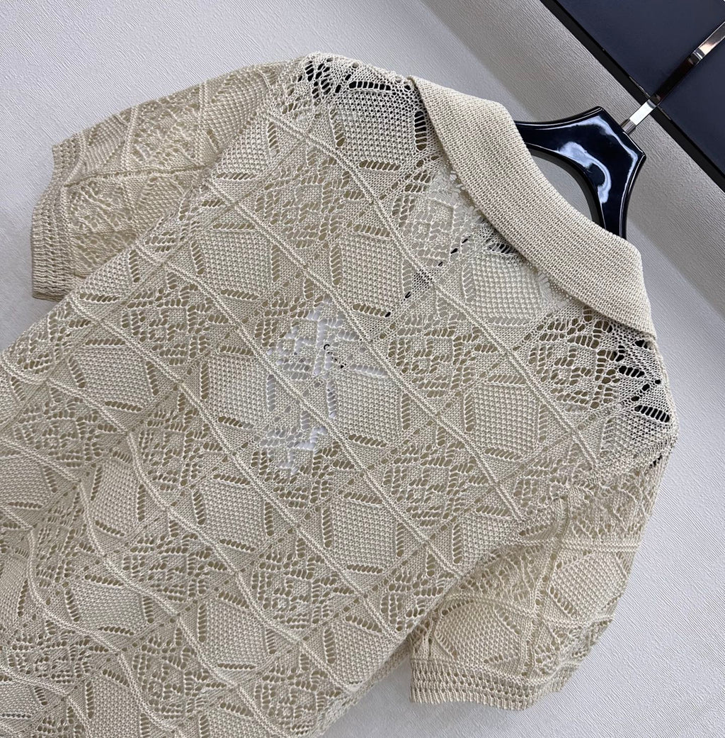 Short-Sleeve Knitted Polo