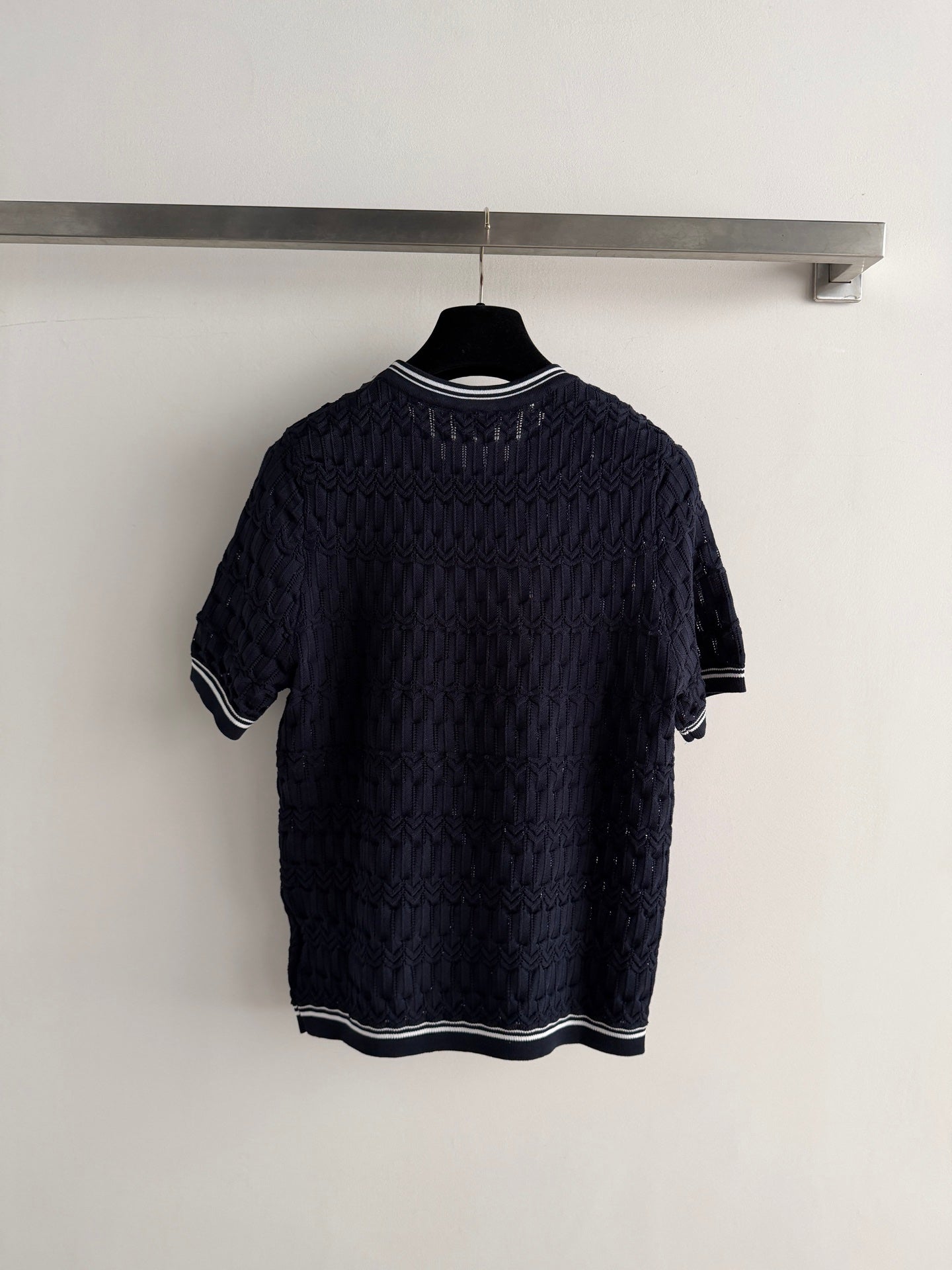 Open-Knit Short-Sleeve Top