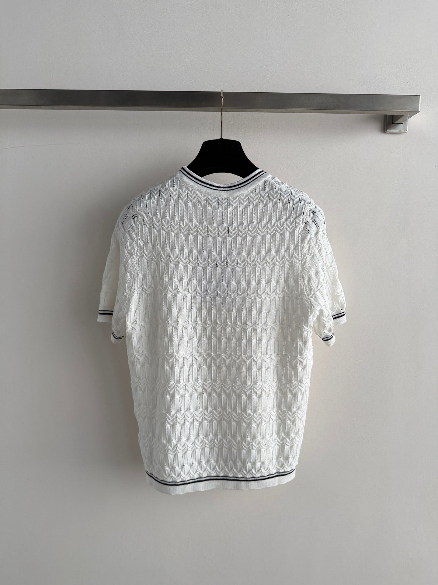 Open-Knit Short-Sleeve Top
