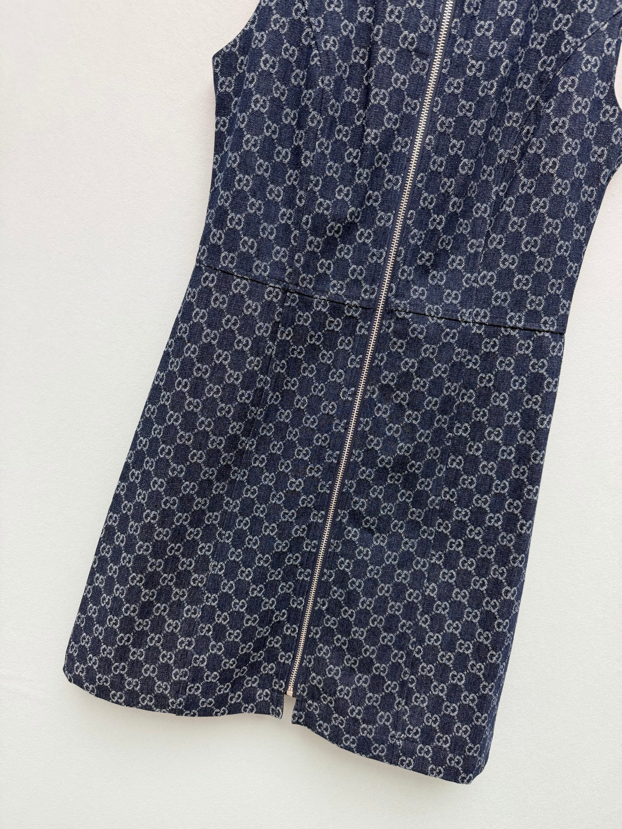 26  New Jacquard Denim Pinafore Dress