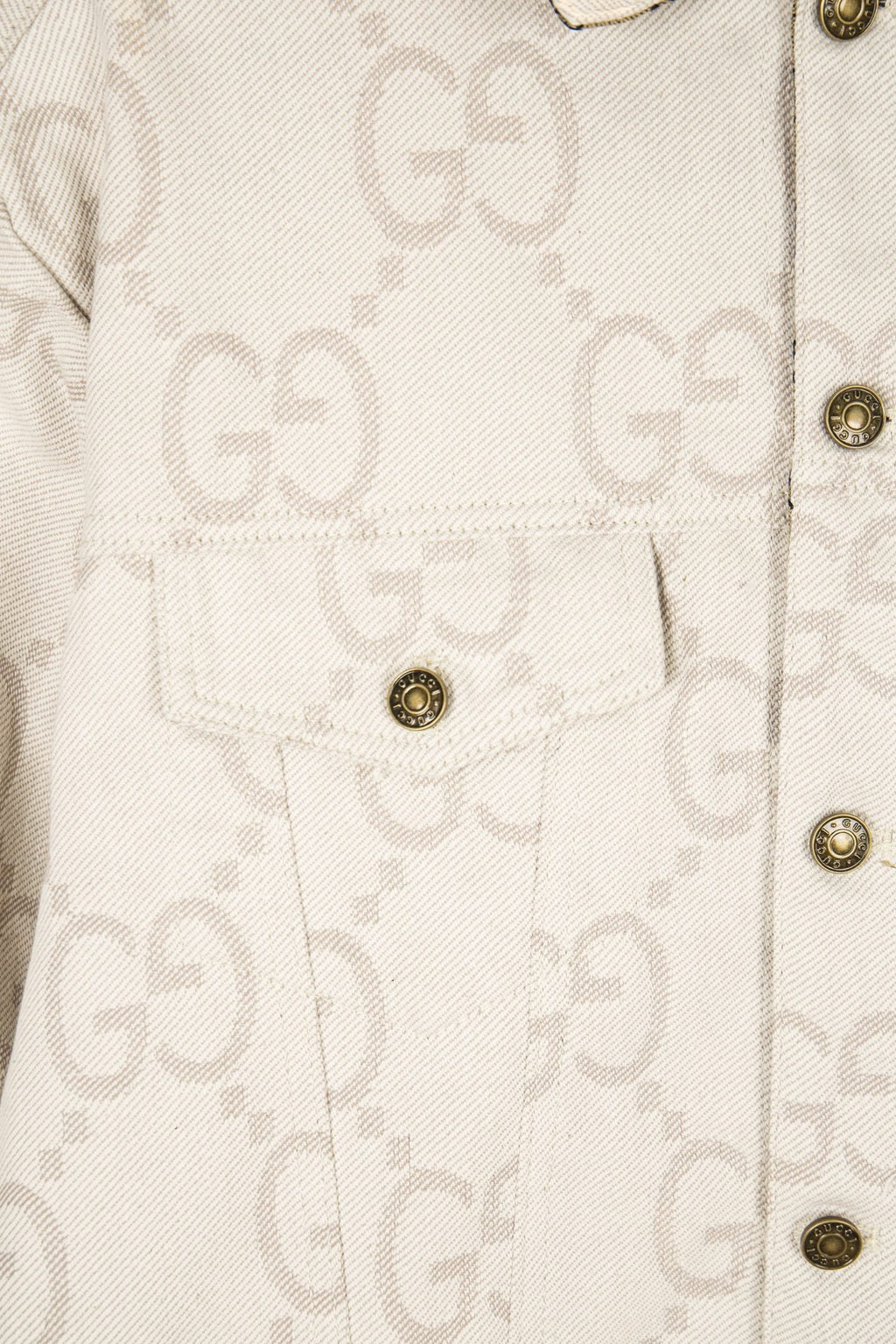 Ivory White Jacquard Denim Jacket