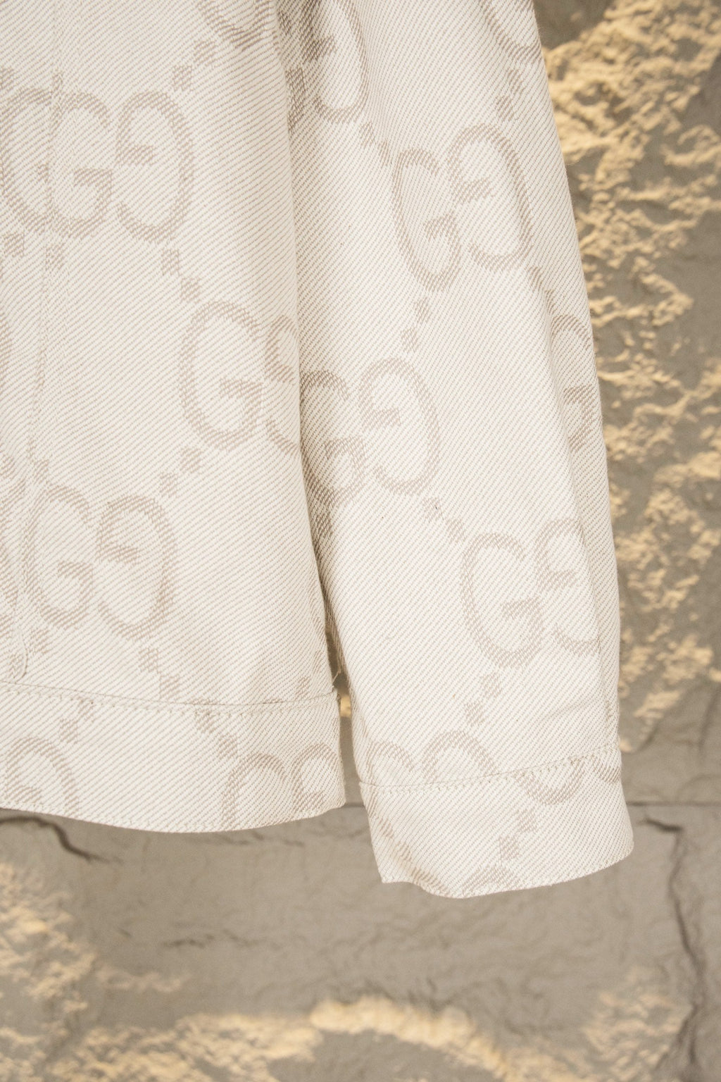 Ivory White Jacquard Denim Jacket