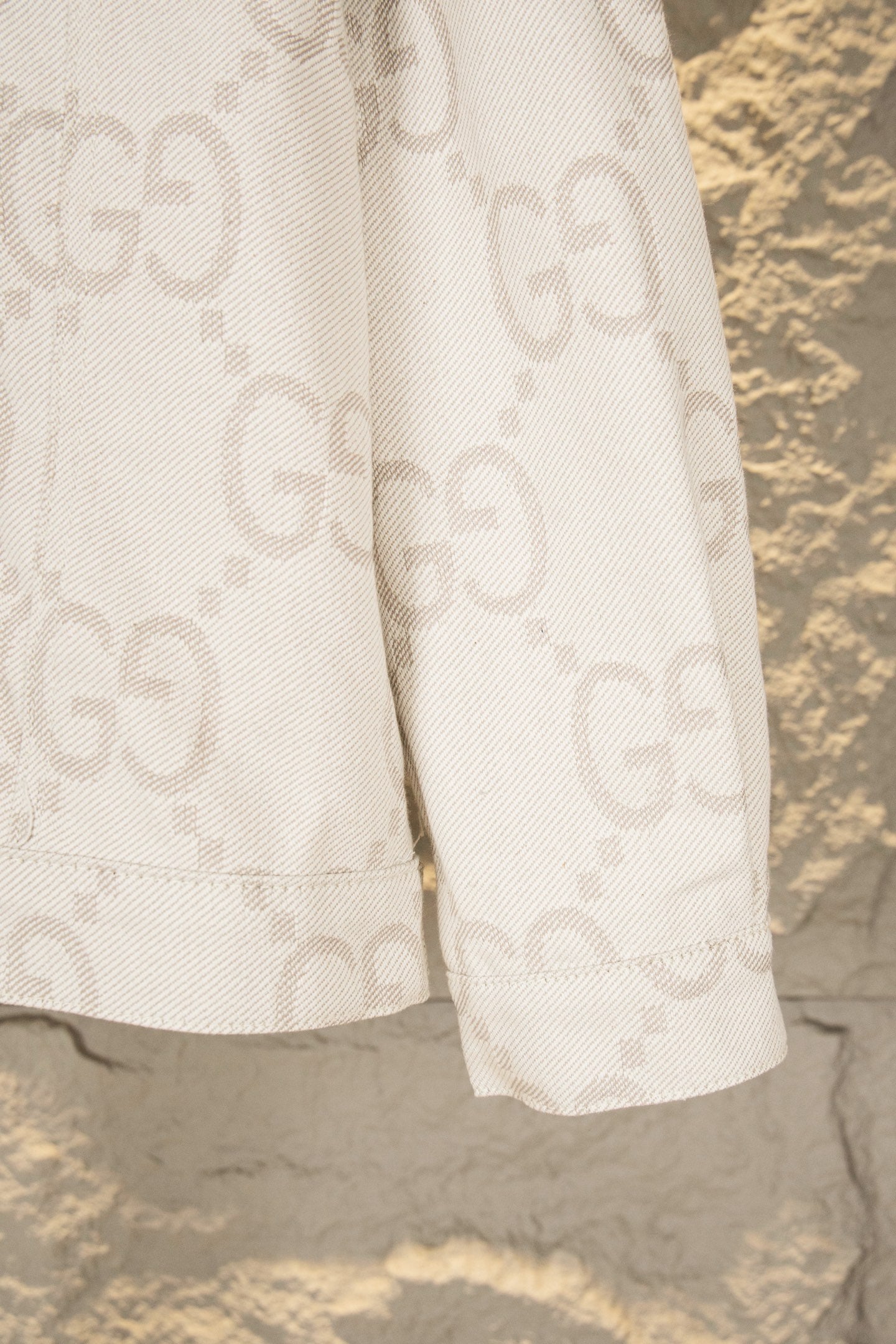 Ivory White Jacquard Denim Jacket