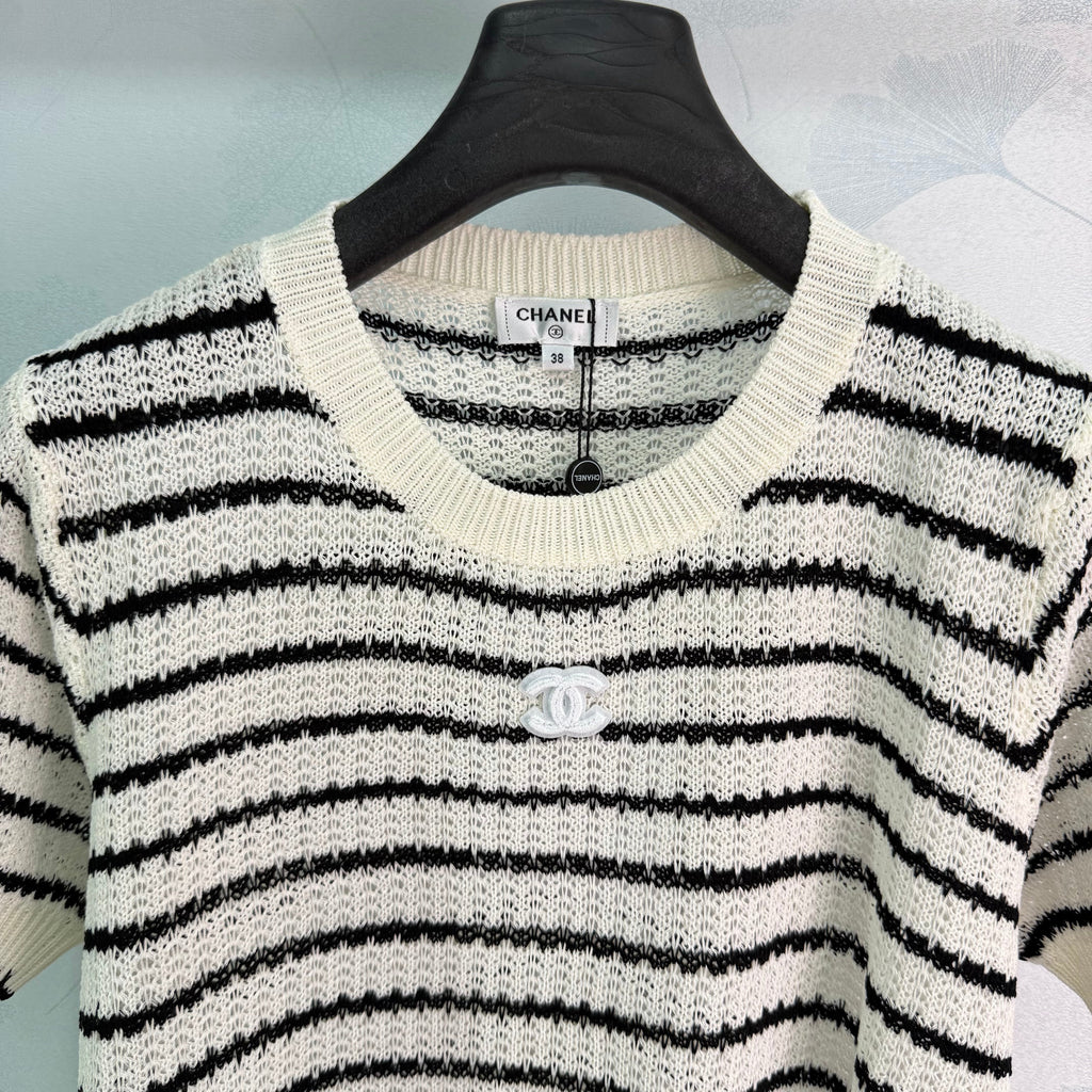 Striped Knit Short-Sleeve T-Shirt
