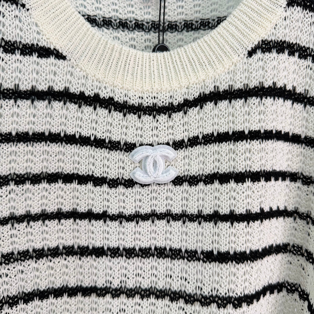 Striped Knit Short-Sleeve T-Shirt