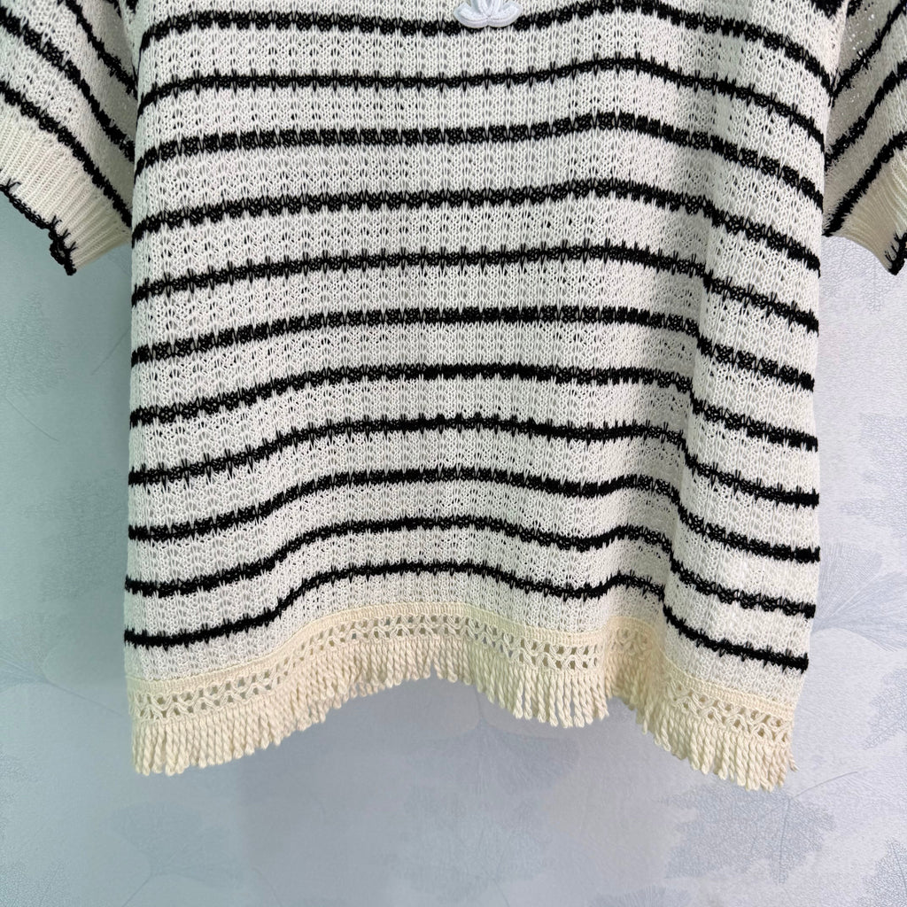 Striped Knit Short-Sleeve T-Shirt