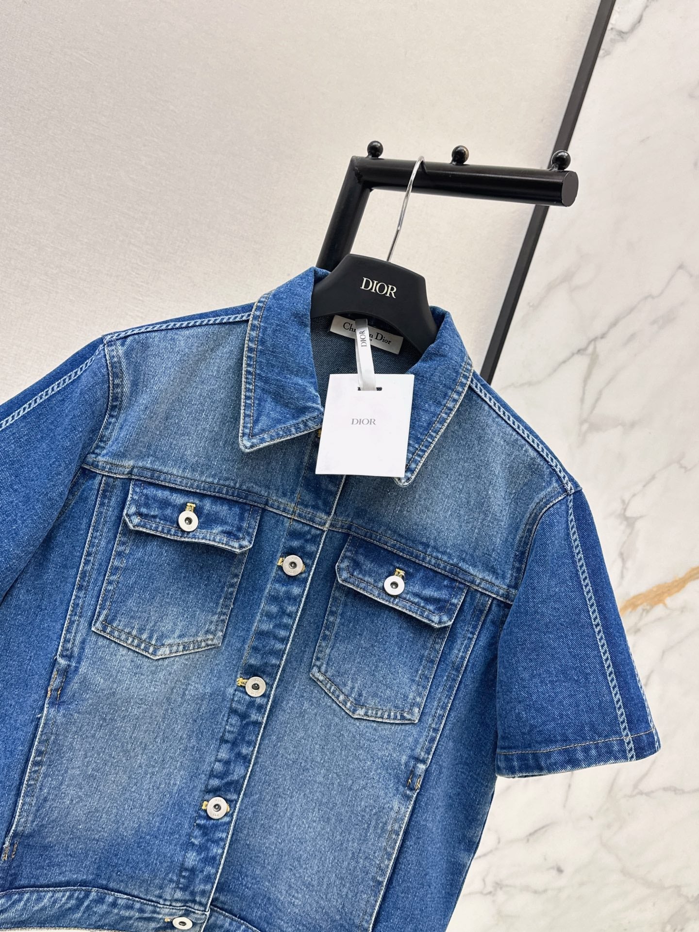 Webbing-trimmed denim set