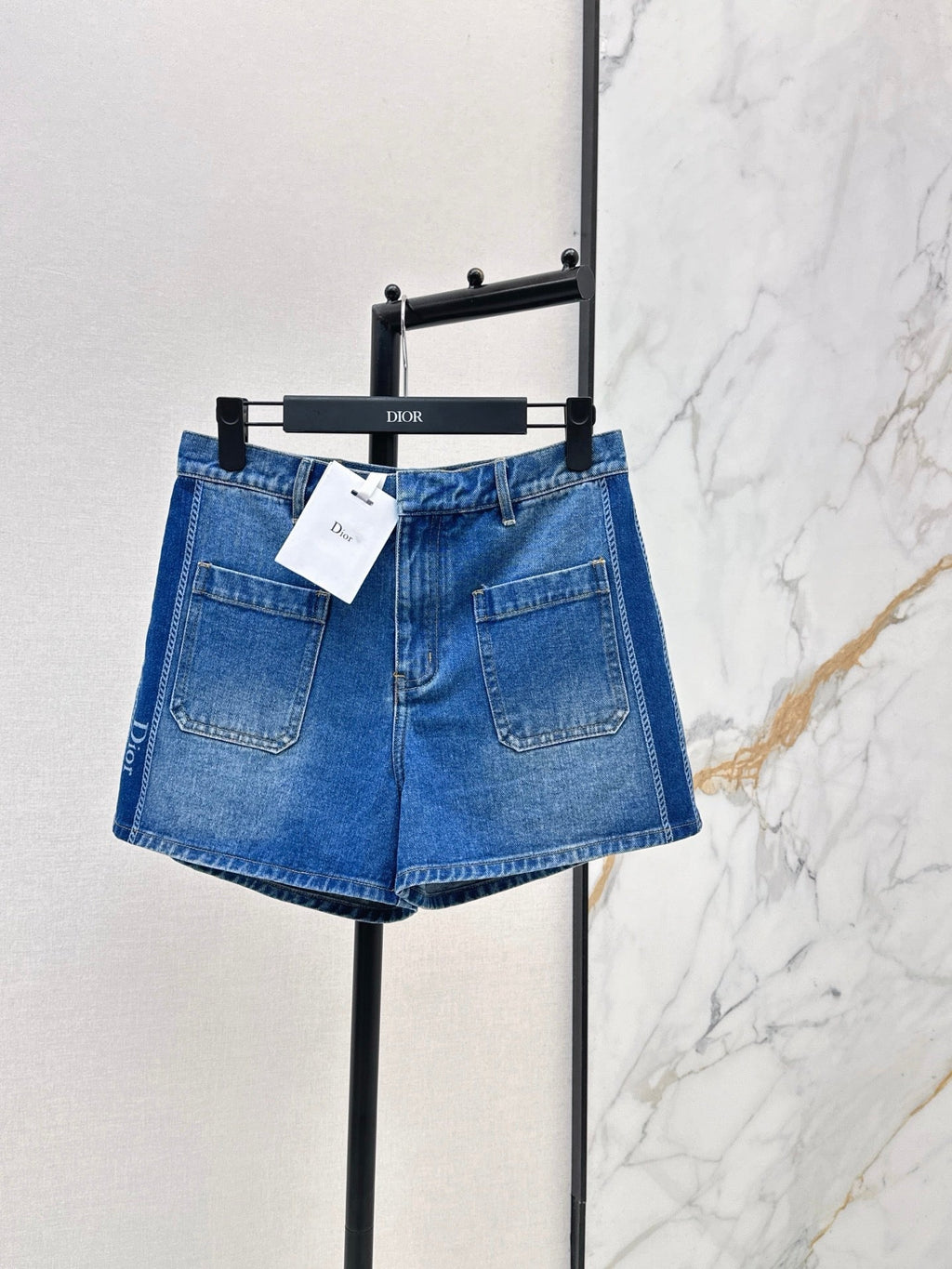 Webbing-trimmed denim set
