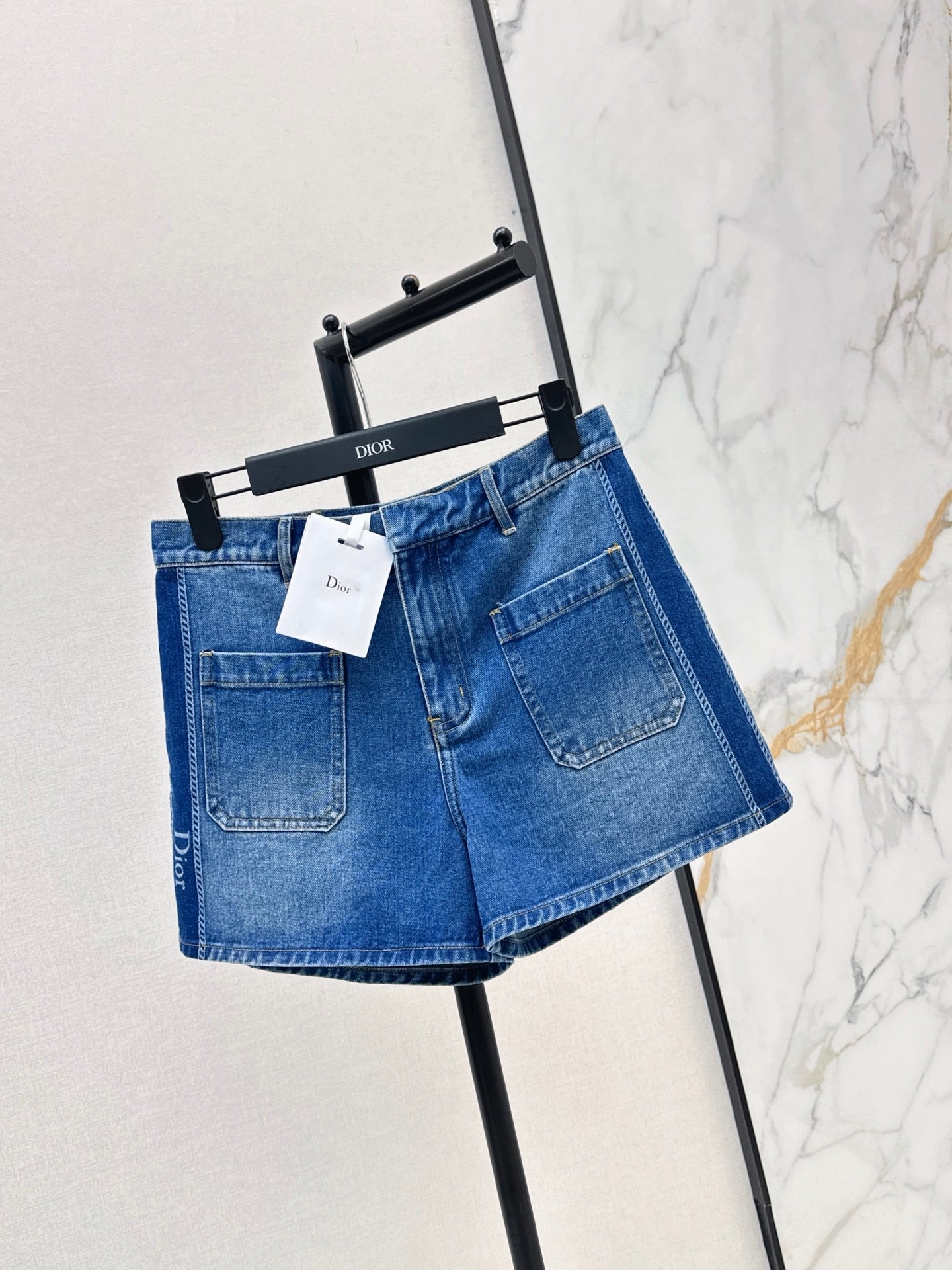 Webbing-trimmed denim set