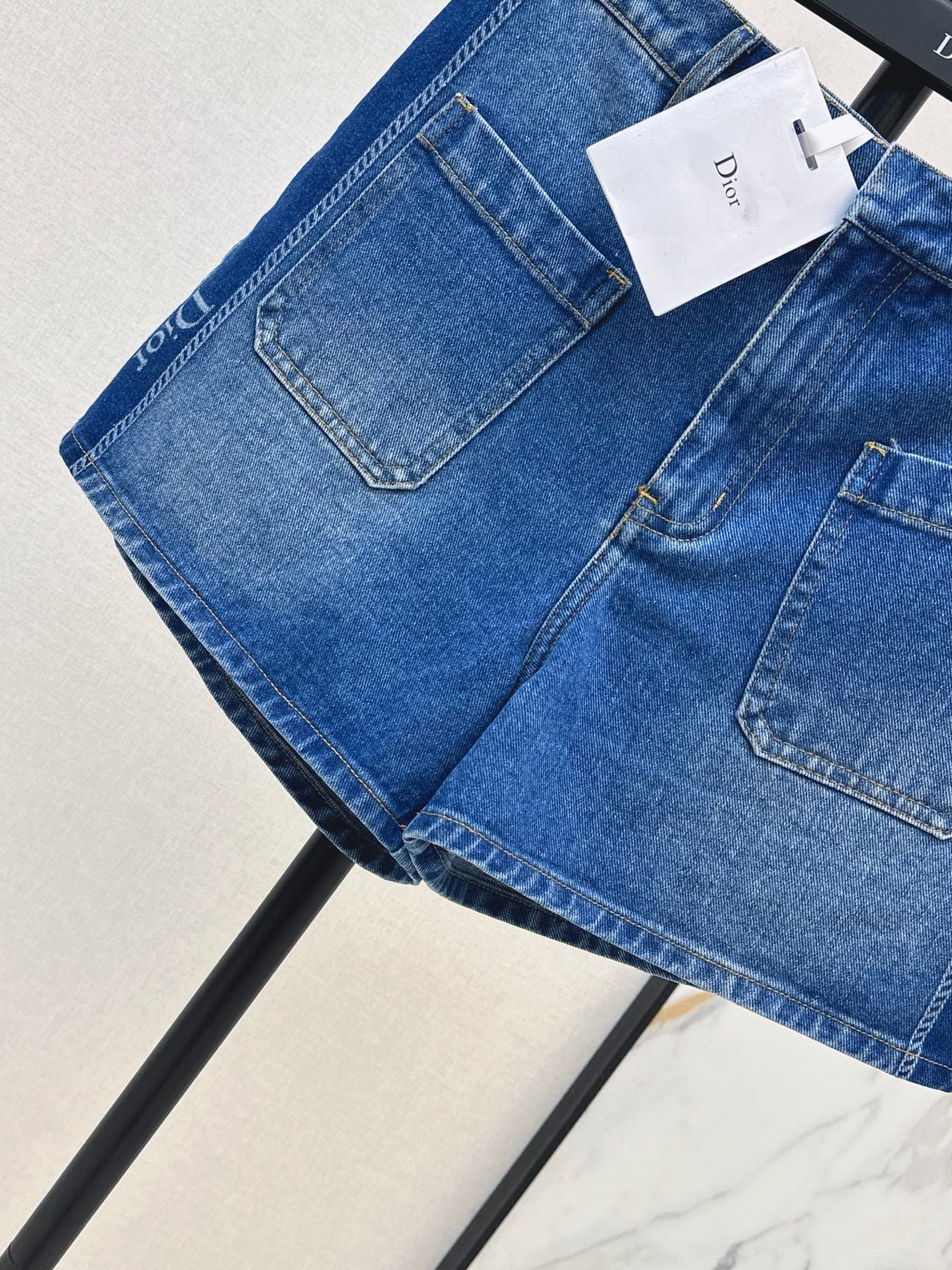 Webbing-trimmed denim set
