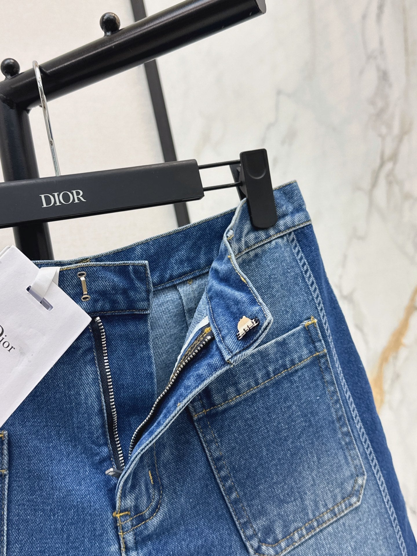 Webbing-trimmed denim set