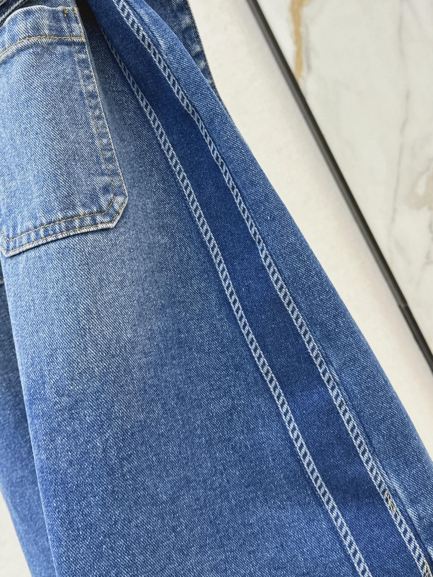 Logo webbing embellished denim dress