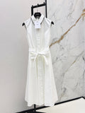 Color-blocked embroidered maxi dress