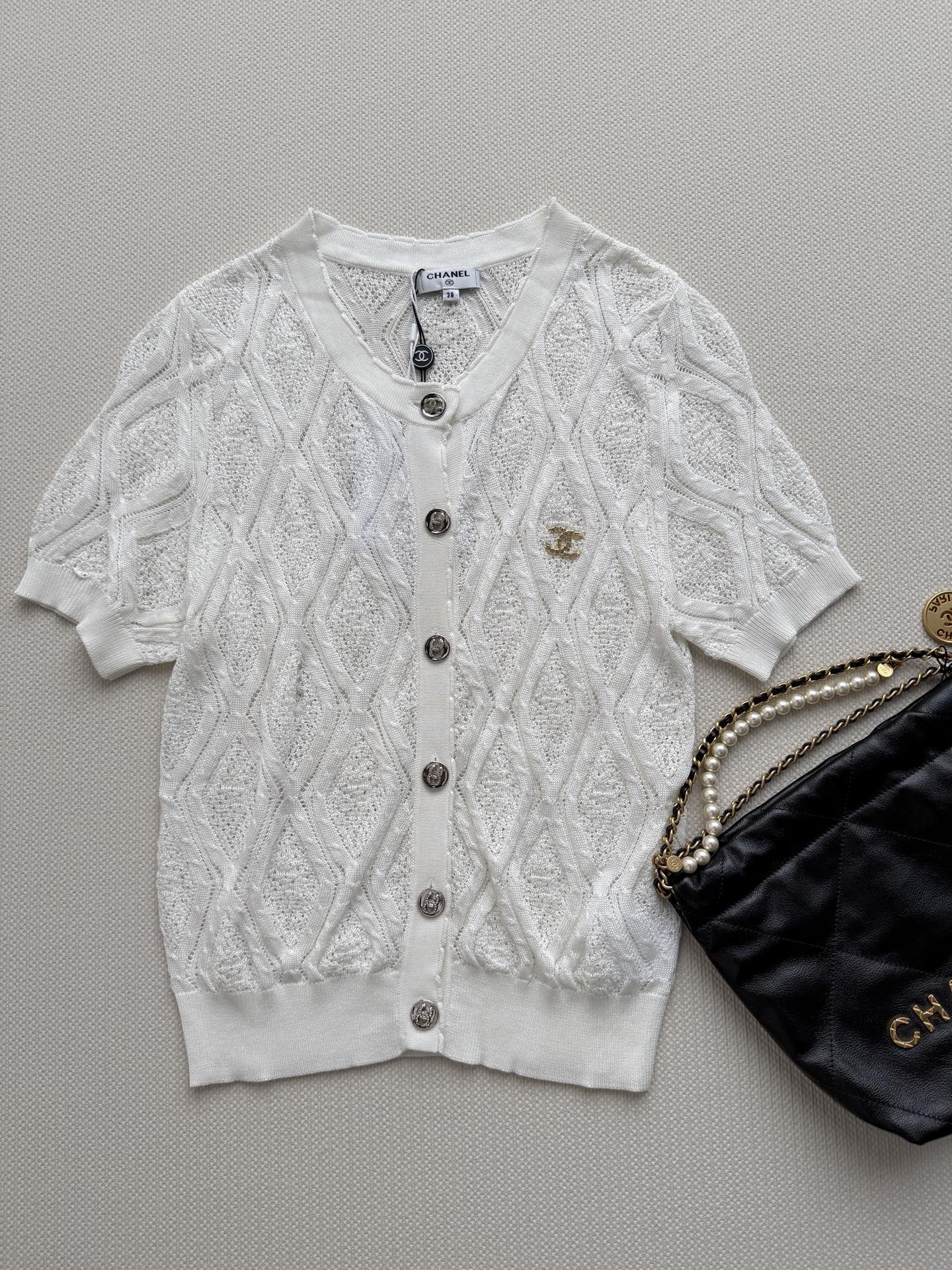 Short-Sleeve Knit Cardigan
