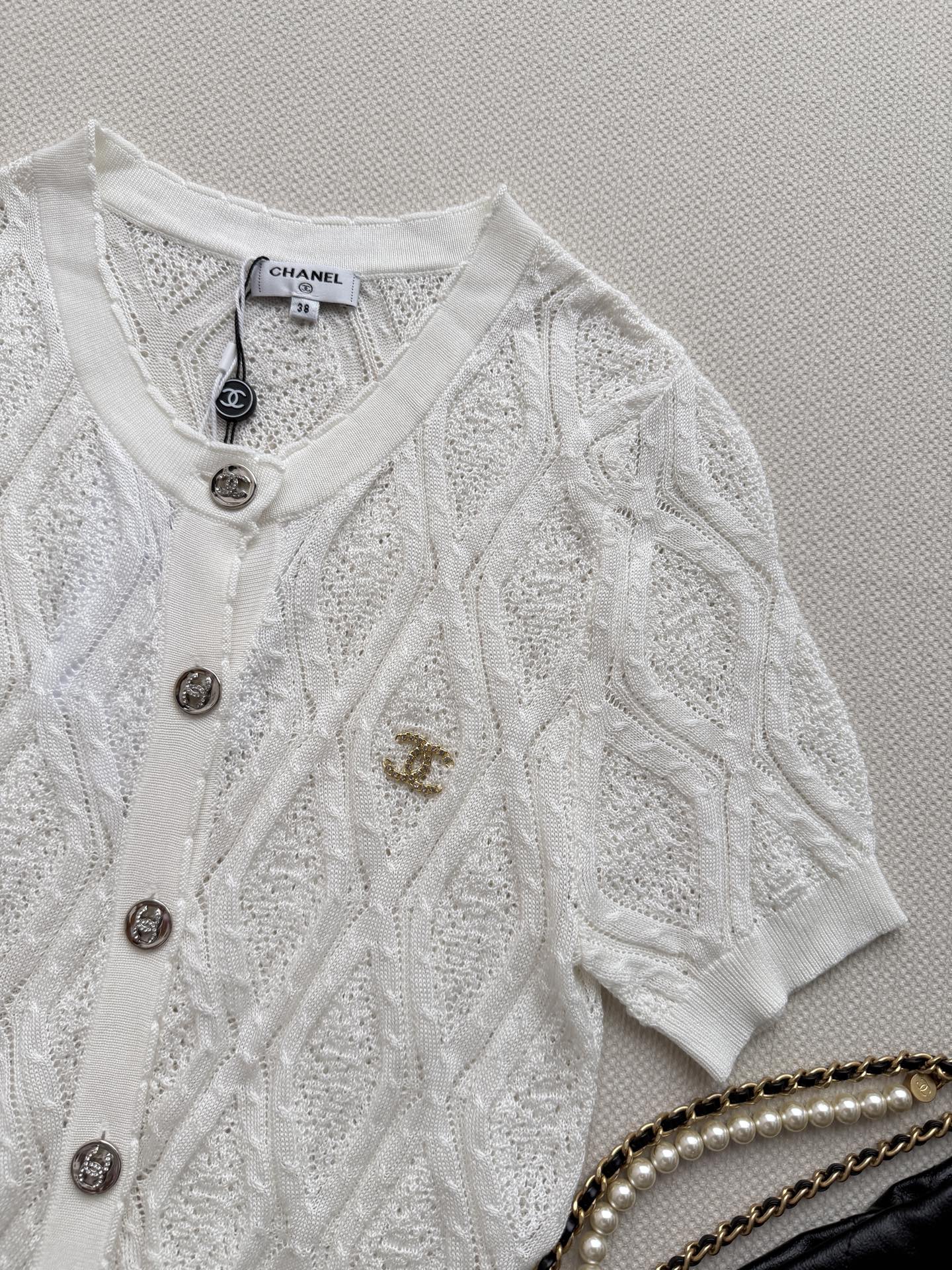 Short-Sleeve Knit Cardigan