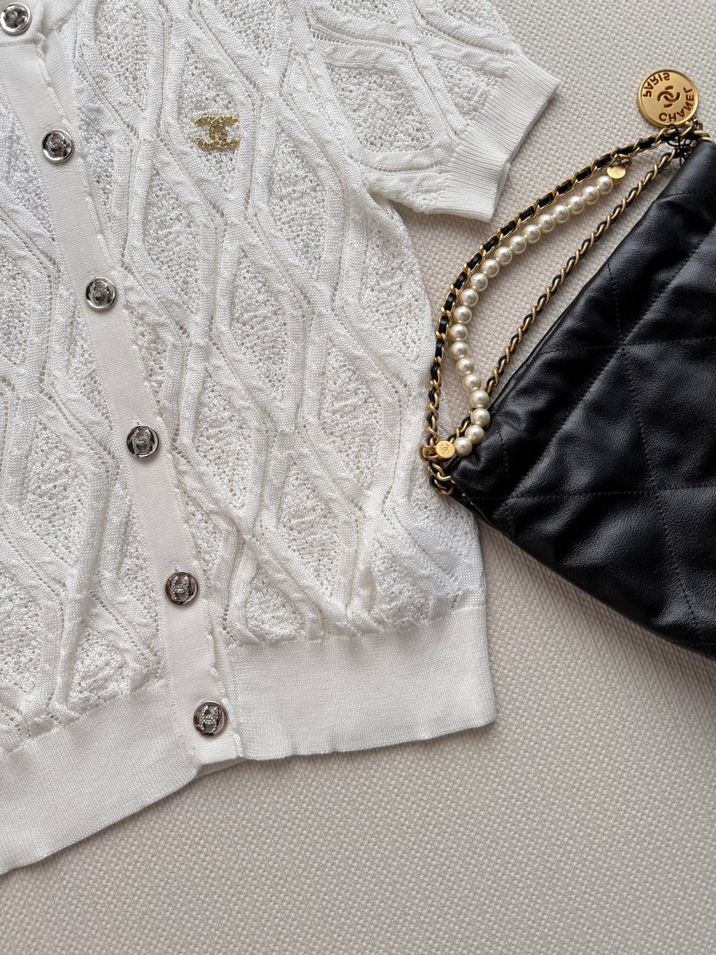 Short-Sleeve Knit Cardigan