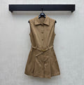 Belted Collared Dress