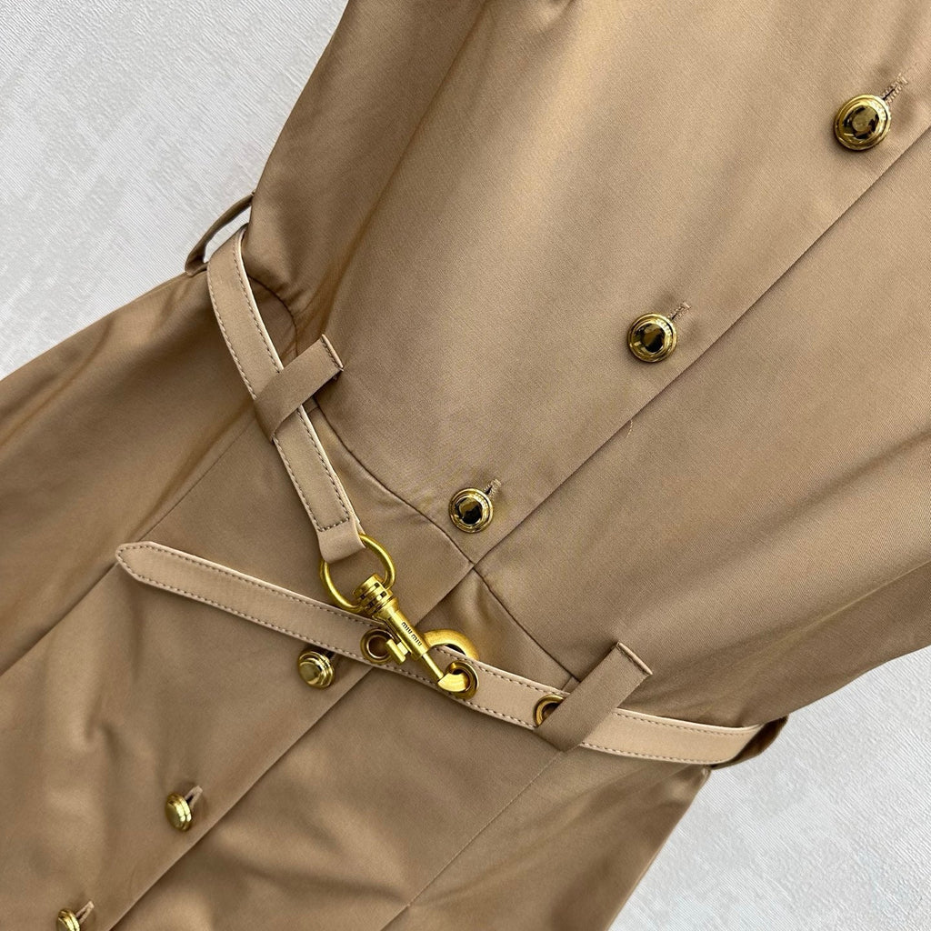 Belted Collared Dress