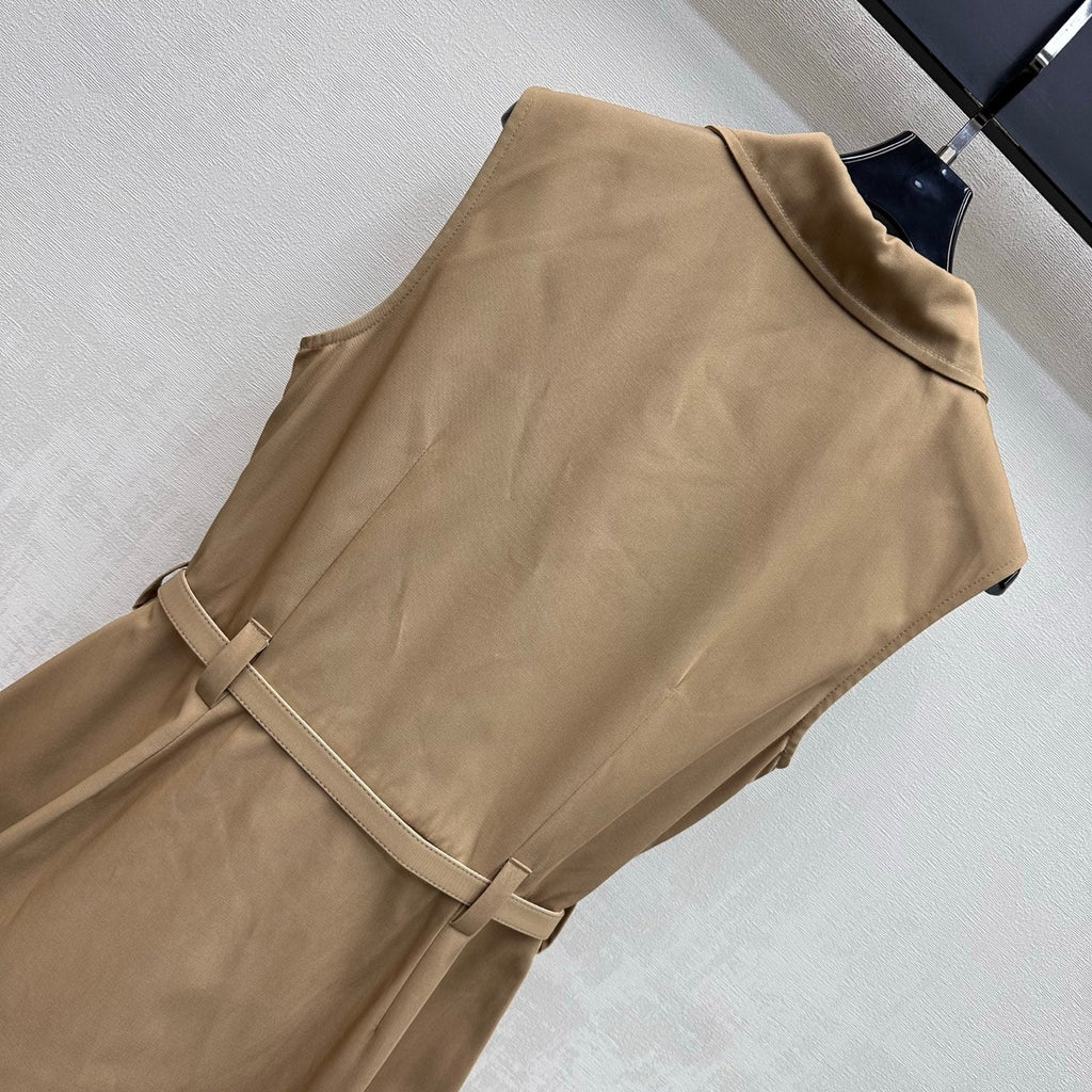 Belted Collared Dress