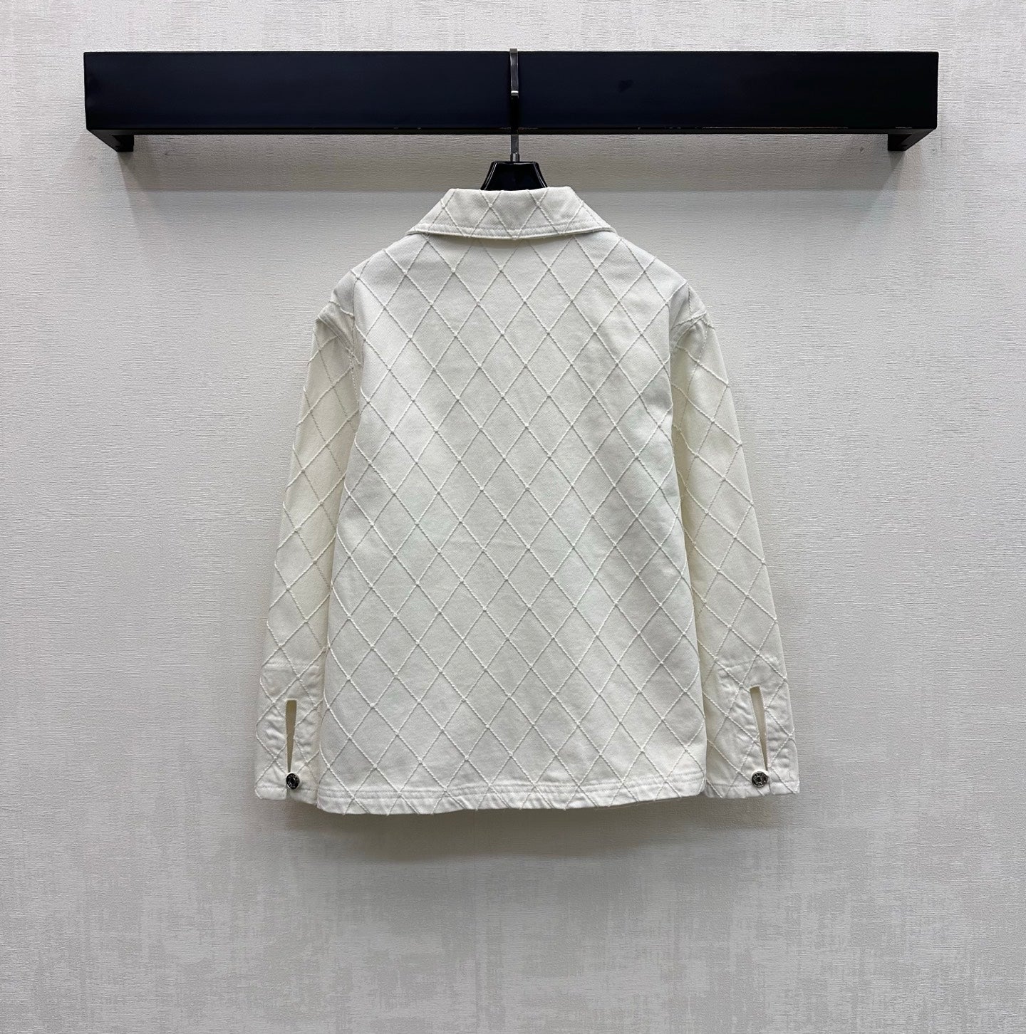 Quilted Denim Collared Top
