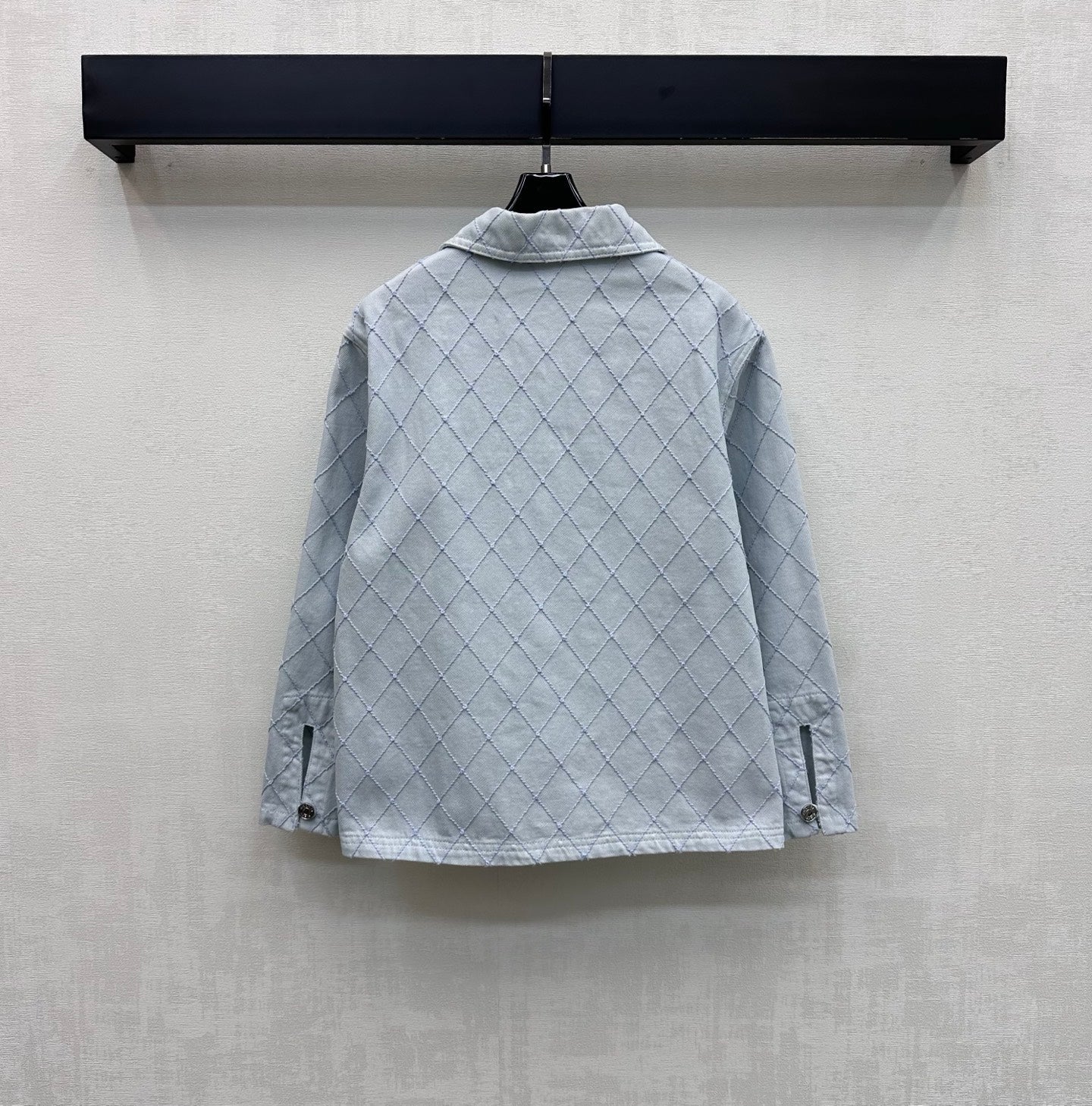 Quilted Denim Collared Top