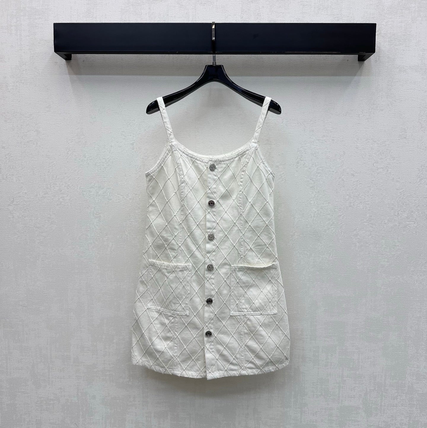Quilted Denim Slip Dress