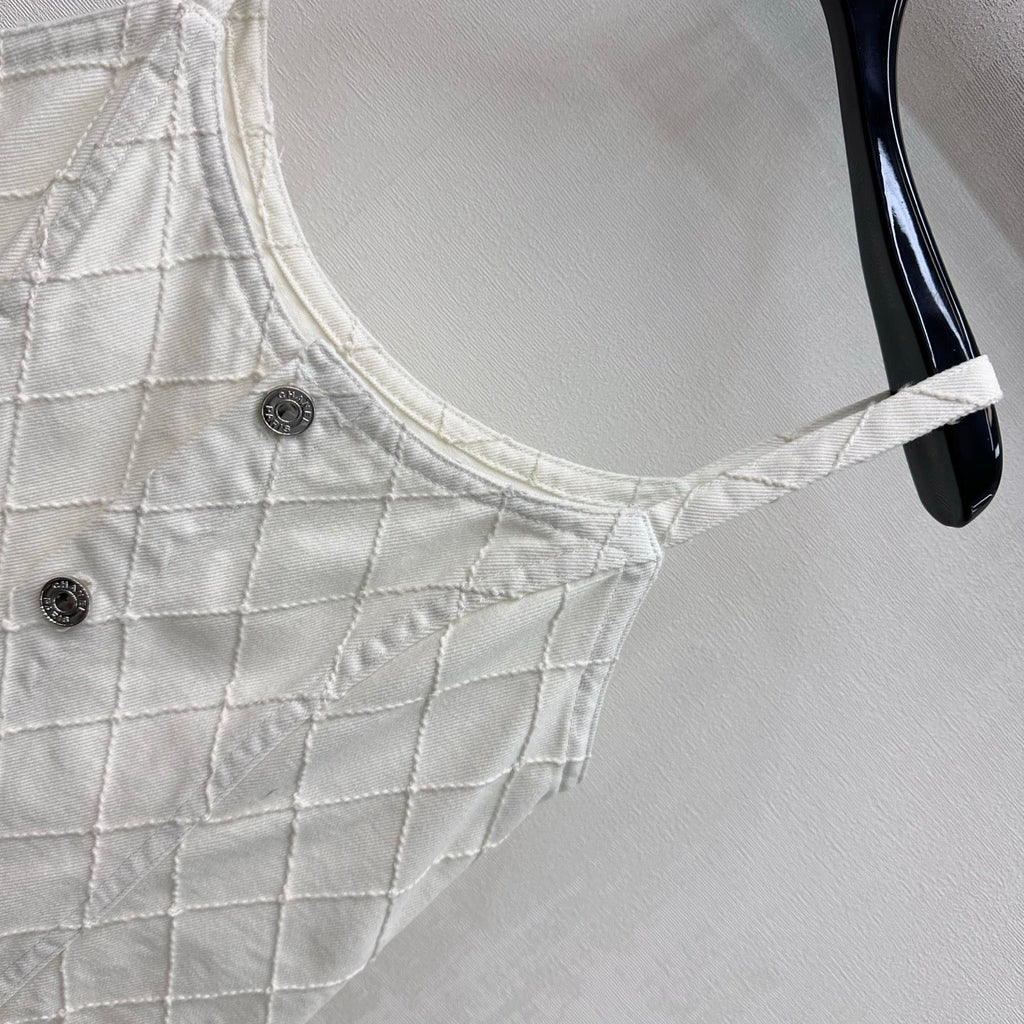 Quilted Denim Slip Dress