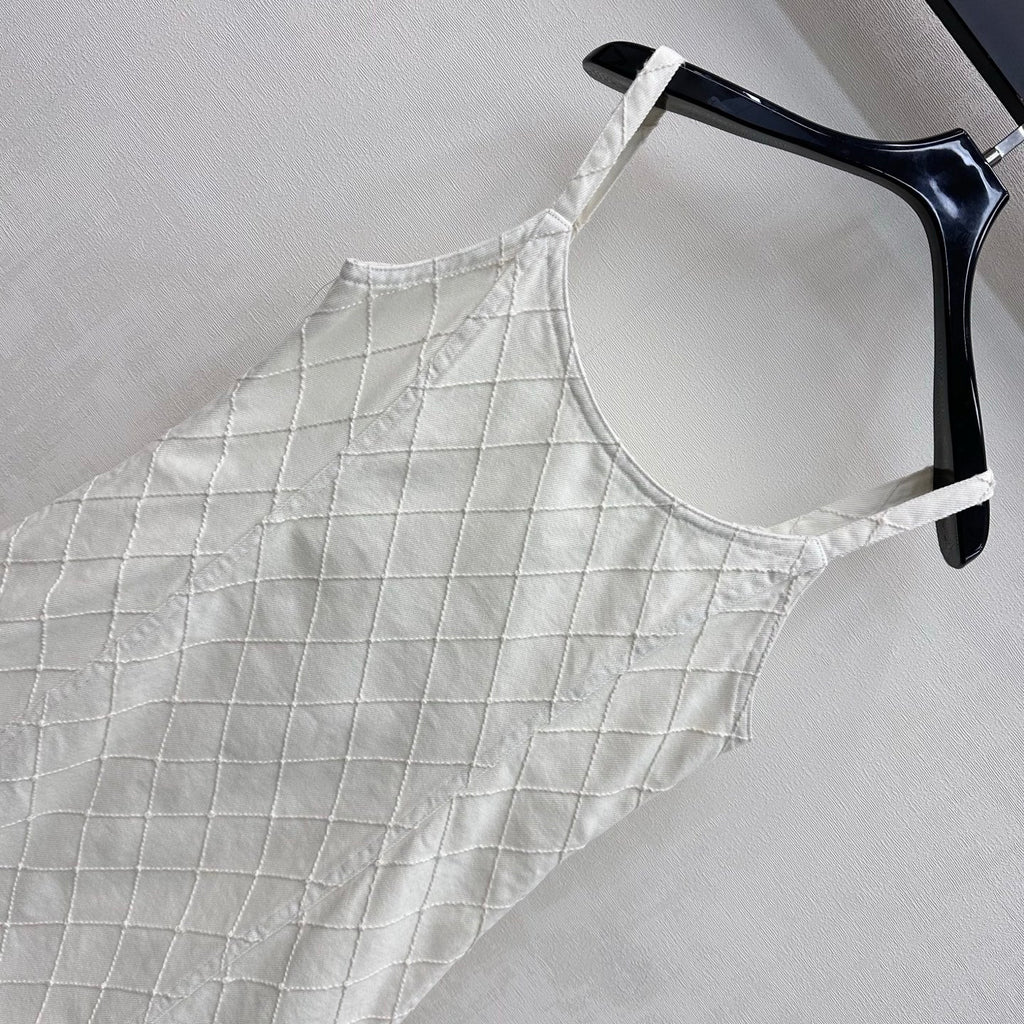 Quilted Denim Slip Dress