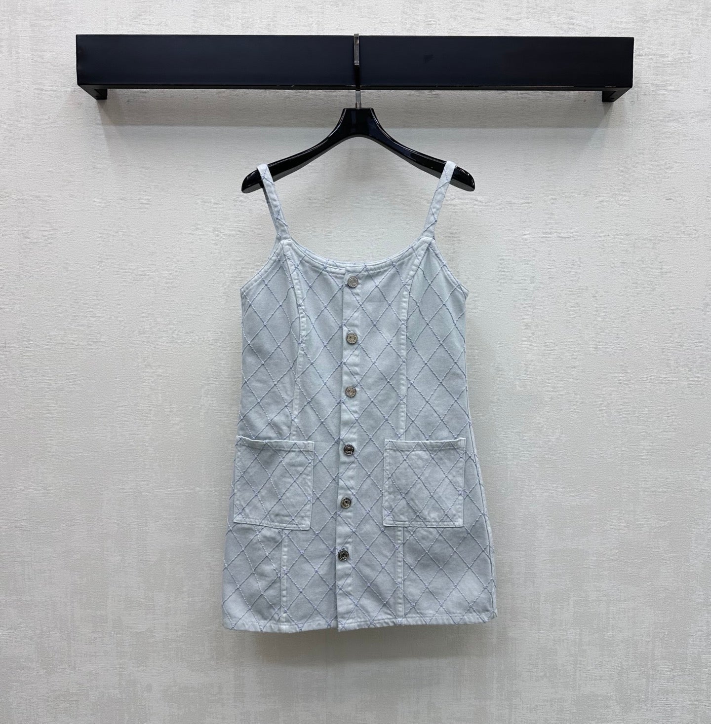 Quilted Denim Slip Dress