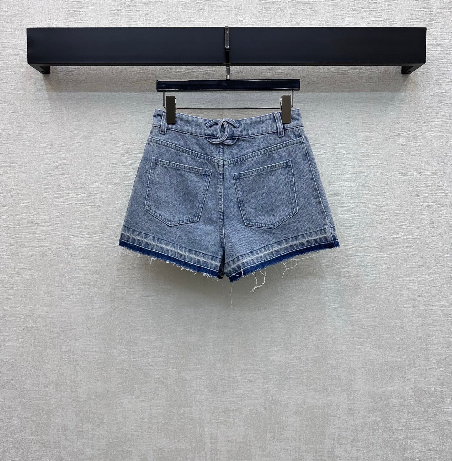 Fringed-Hem Denim Shorts