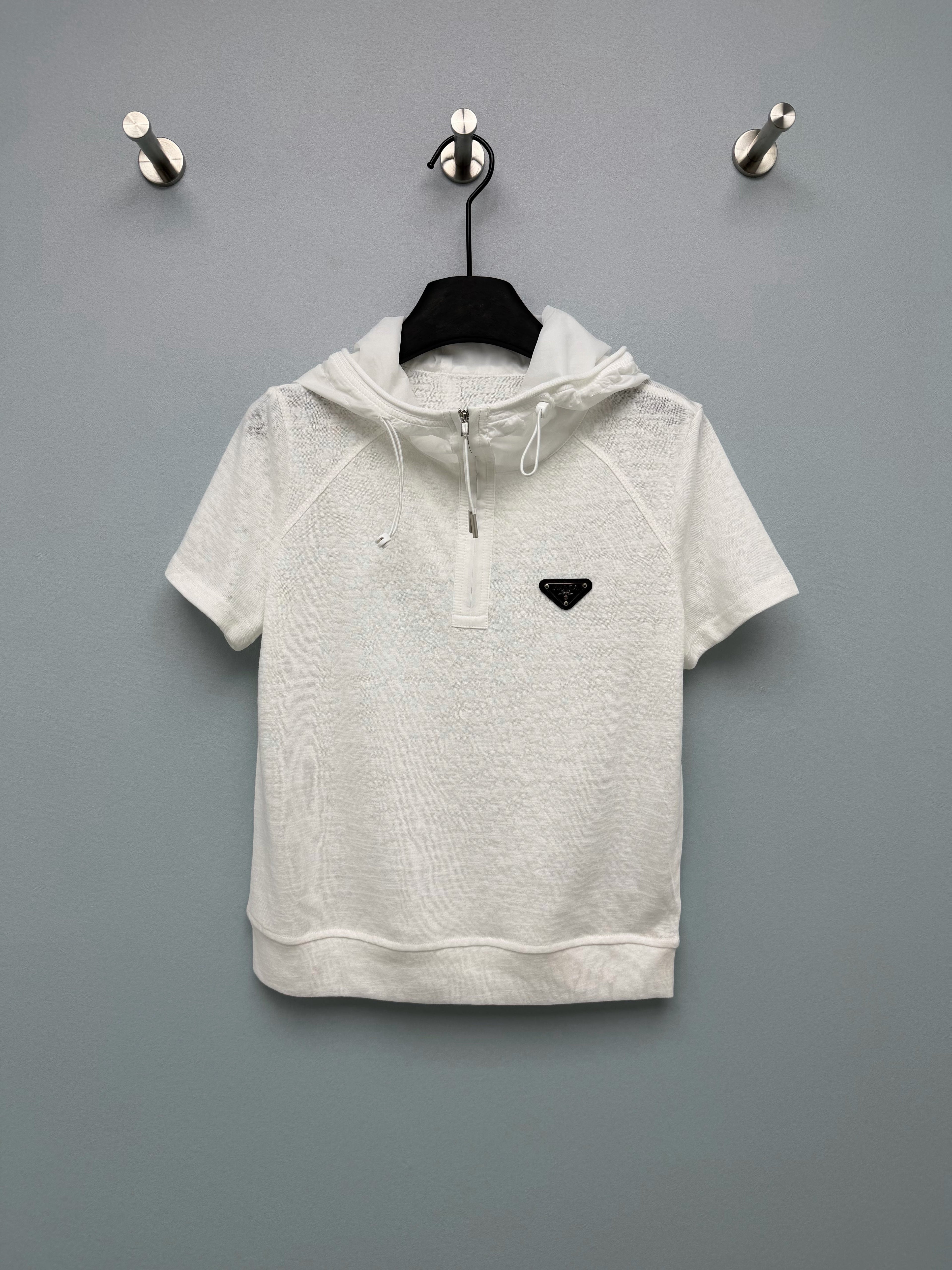 Short-Sleeve Half-Zip Hoodie